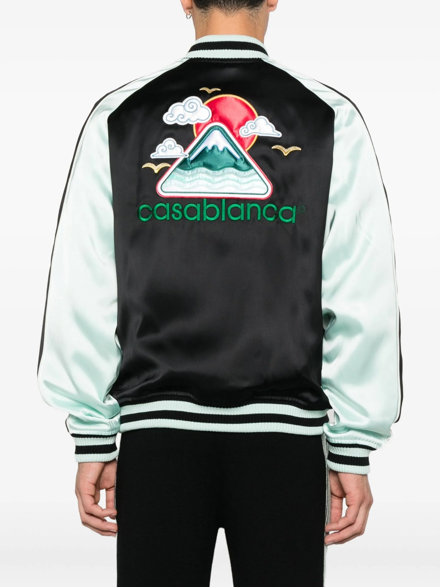embroidered-logo bomber jacket