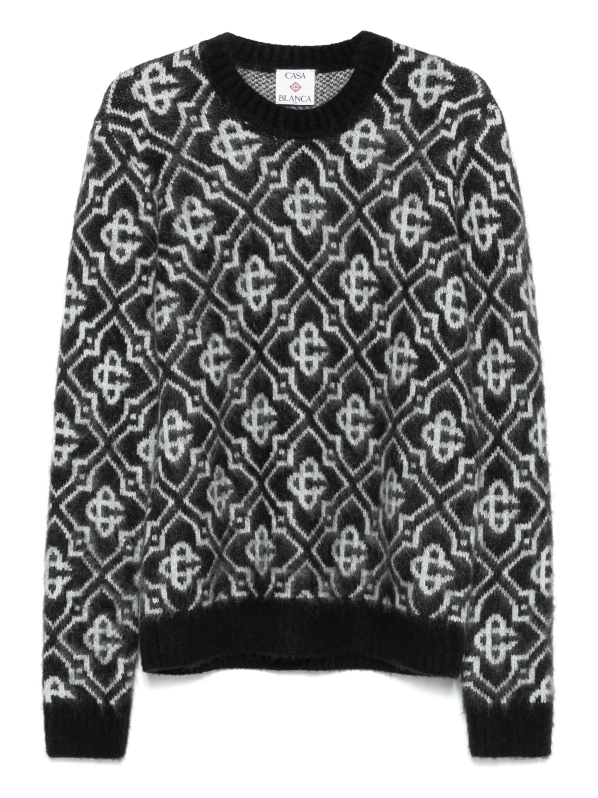 monogram-pattern knitted sweater