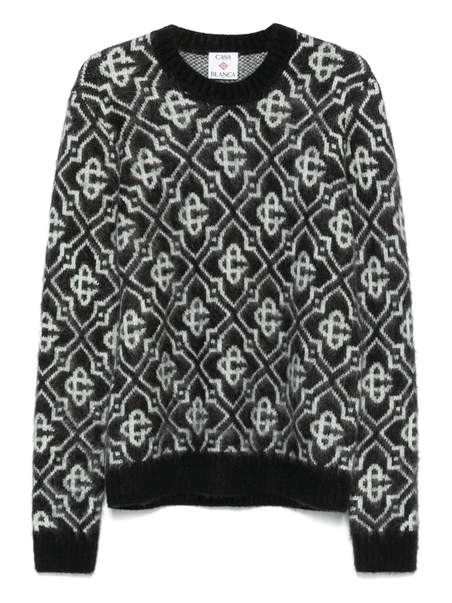 monogram-pattern knitted sweater