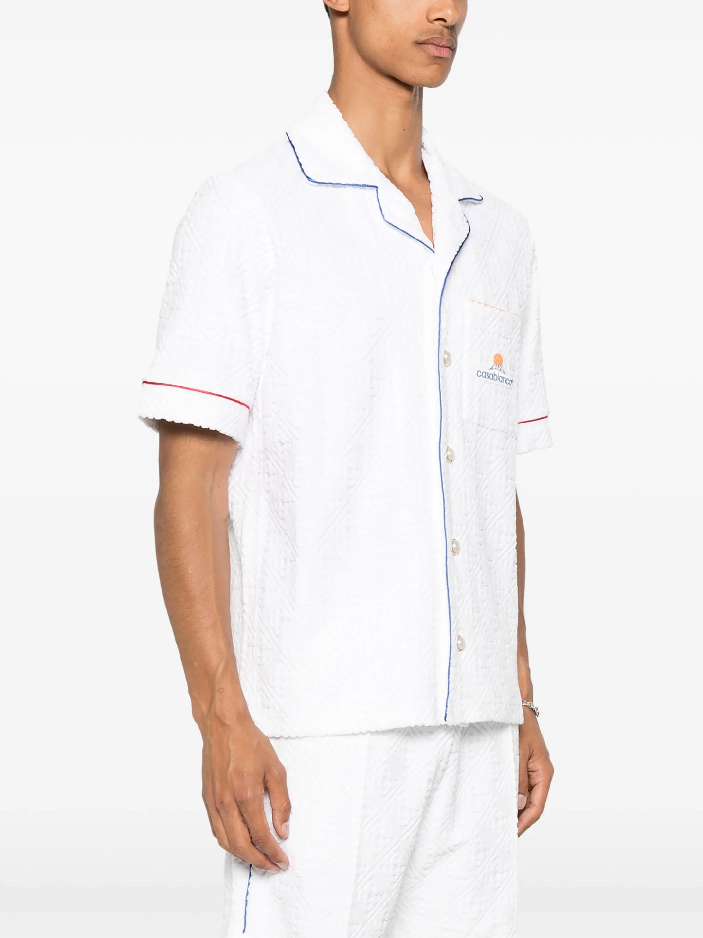 monogram jacquard towelling shirt