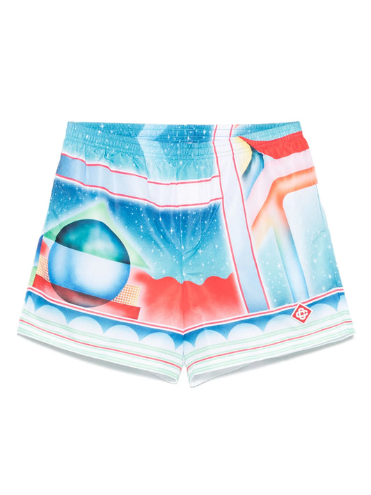 graphic-print swim shorts
