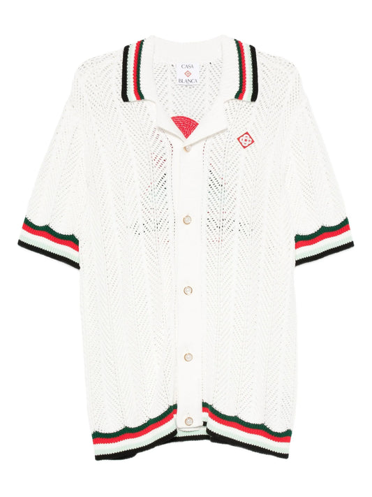 logo-embroidered shirt