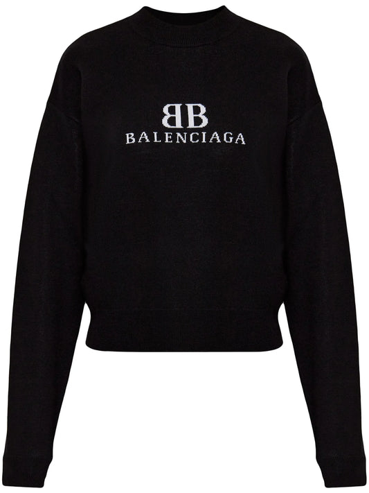 logo-intarsia sweater