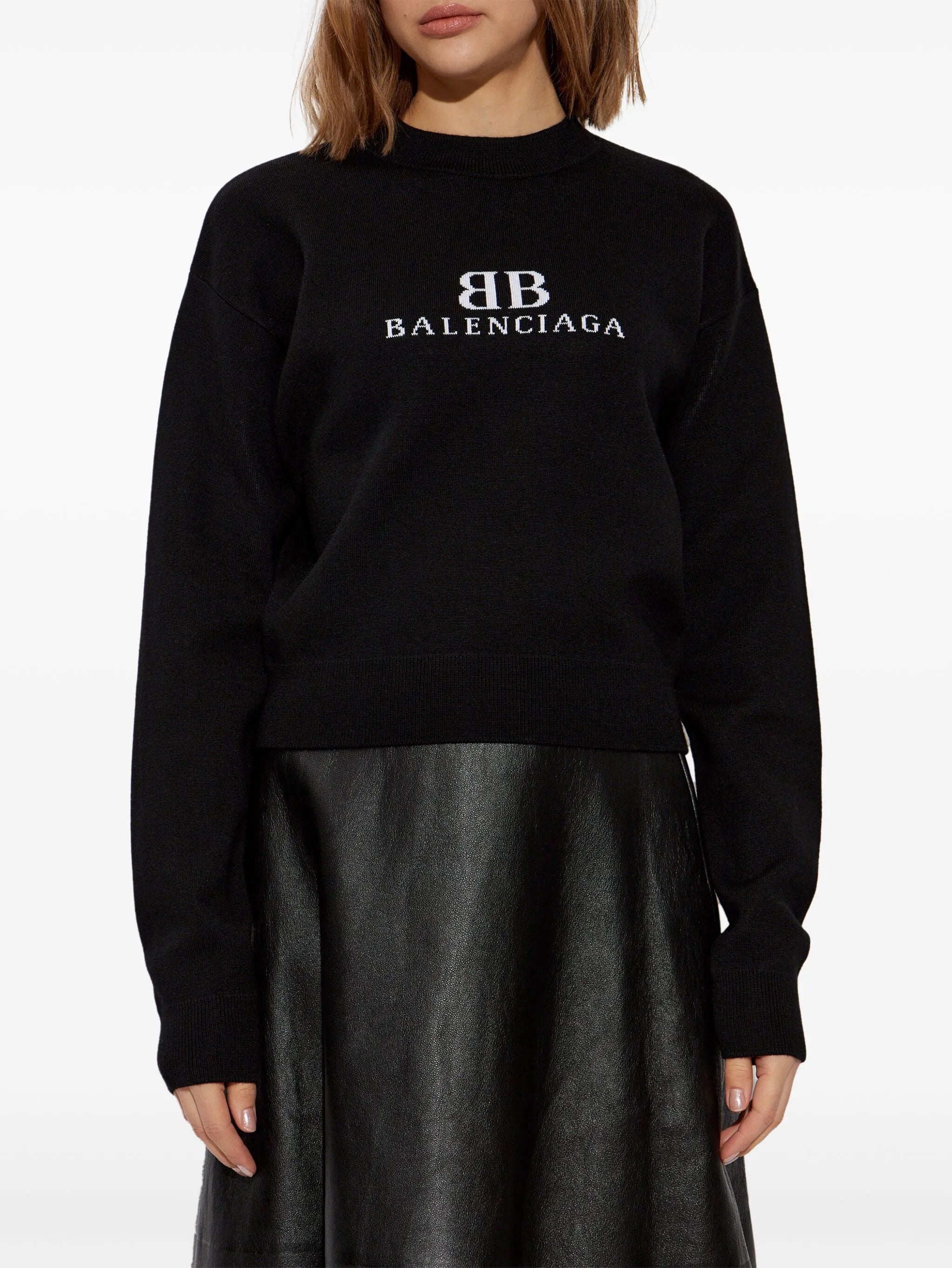 logo-intarsia sweater