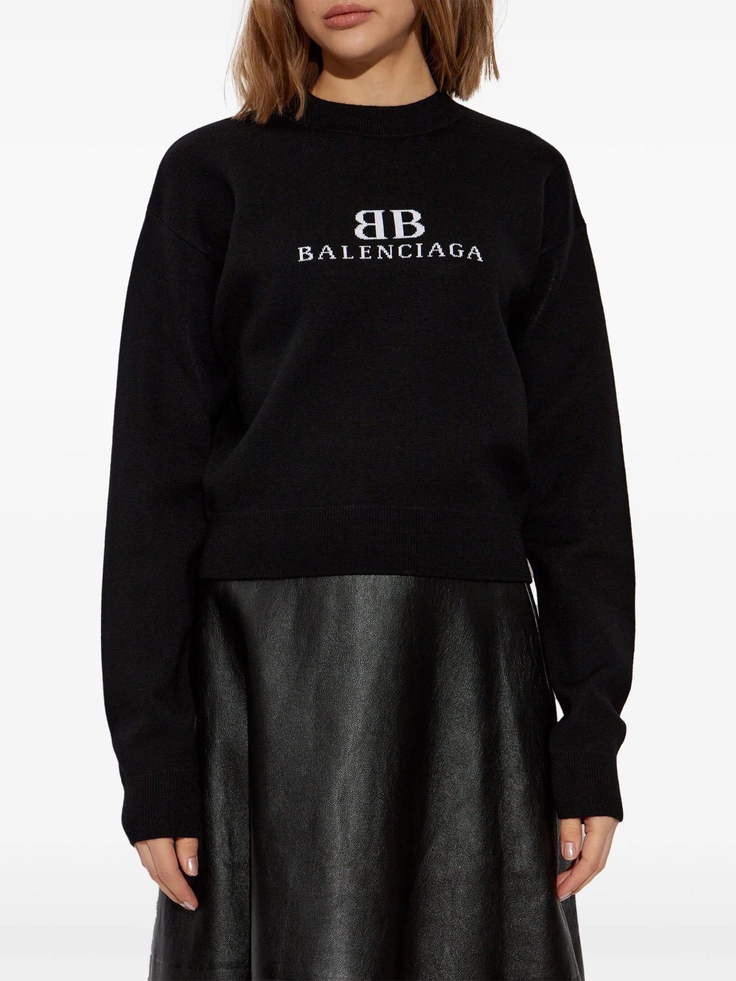 logo-intarsia sweater