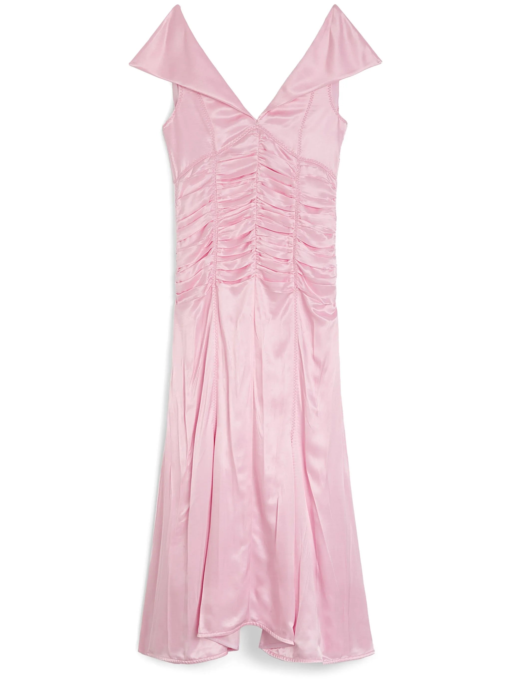 pleat-detail midi dress