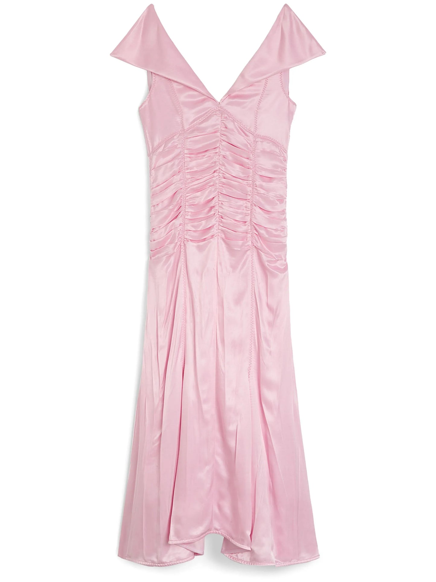 pleat-detail midi dress