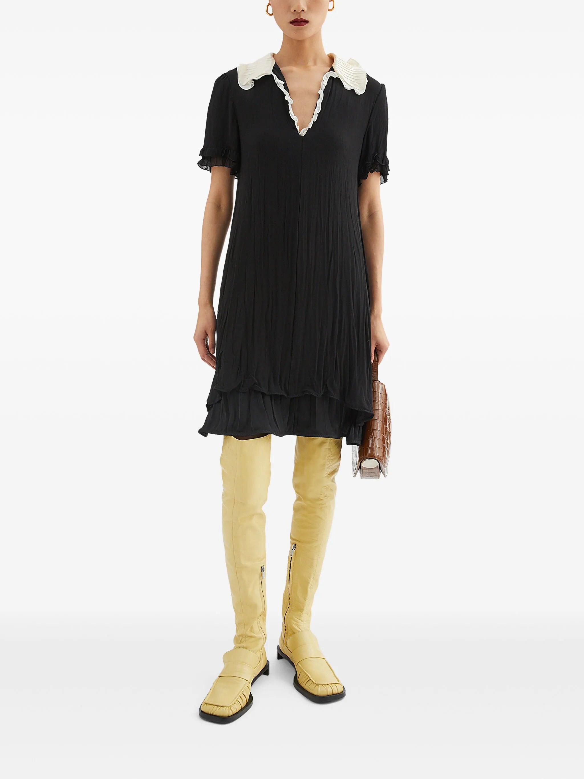 ruffle-trim mini dress