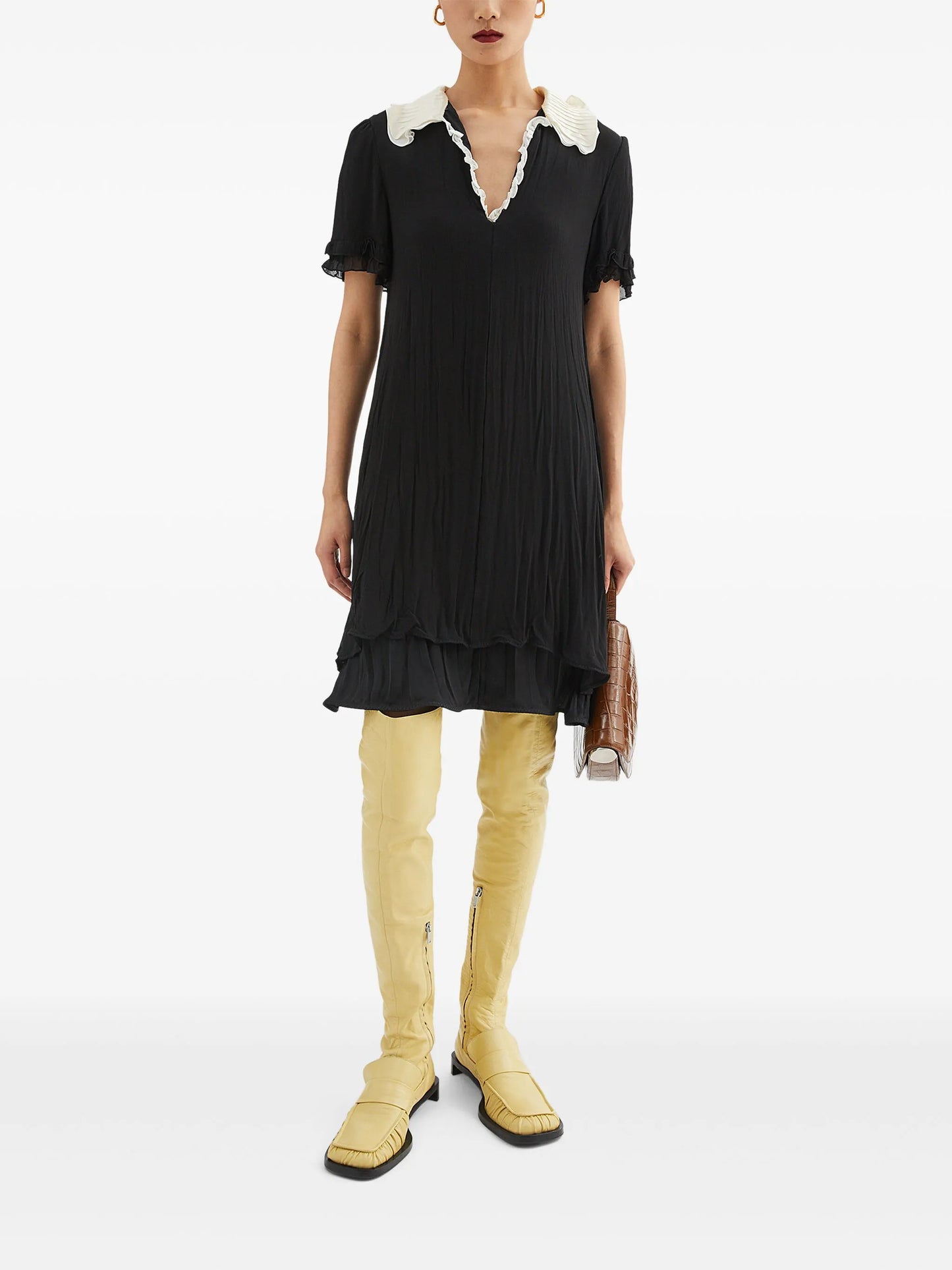 ruffle-trim mini dress