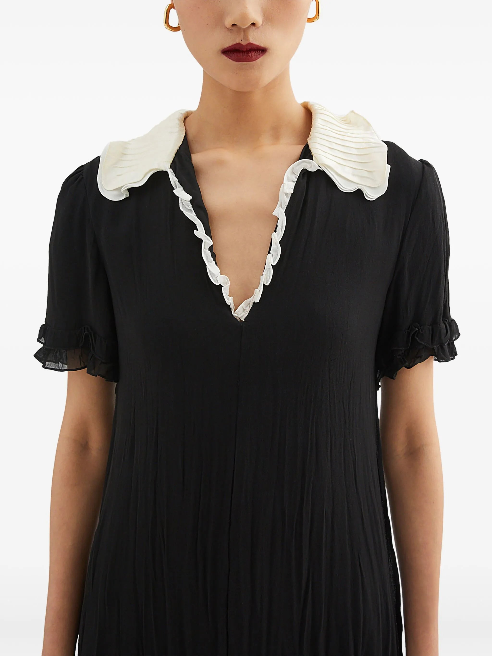 ruffle-trim mini dress