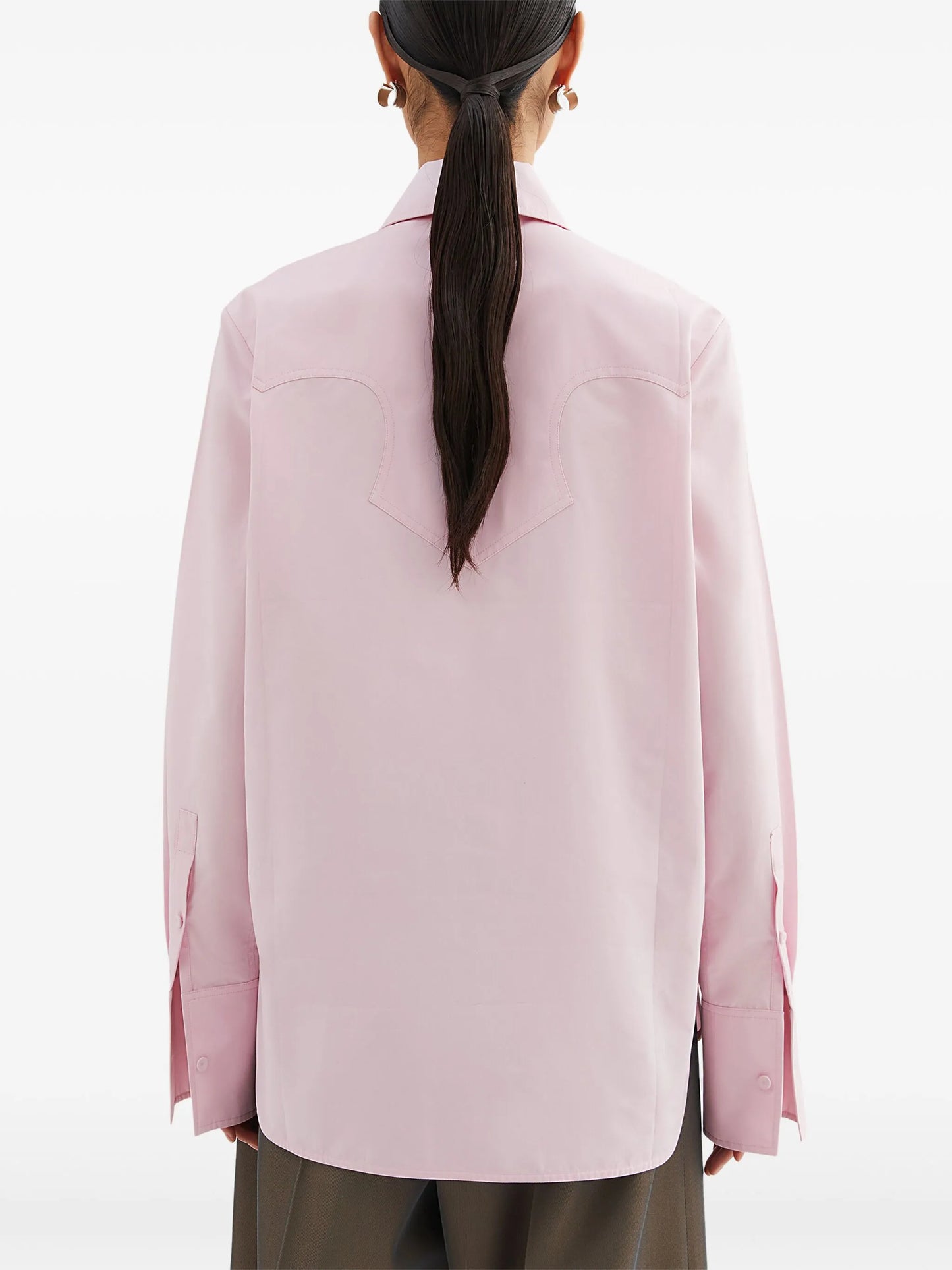 tie-detail cotton shirt