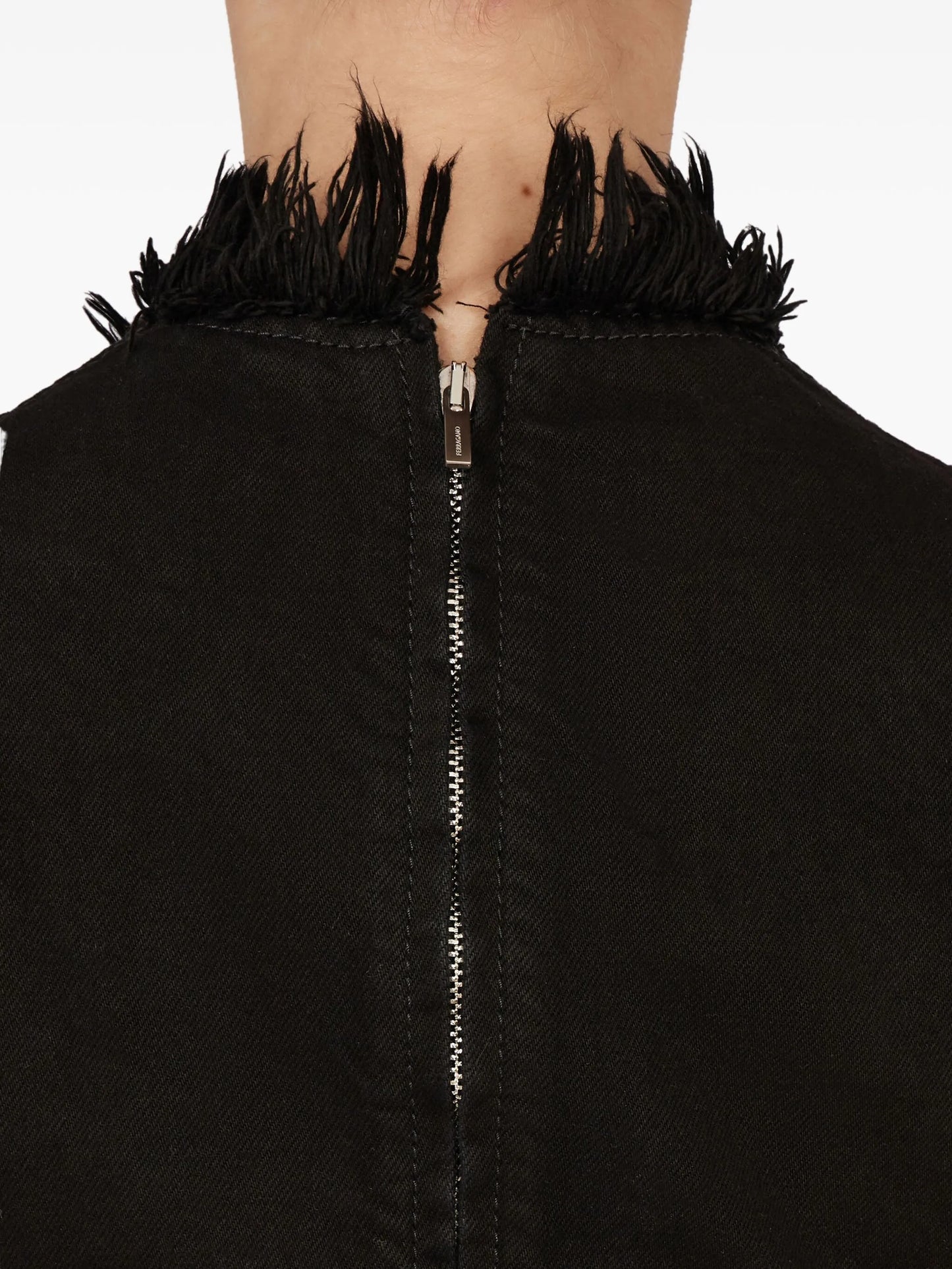 frayed-brim mini dress