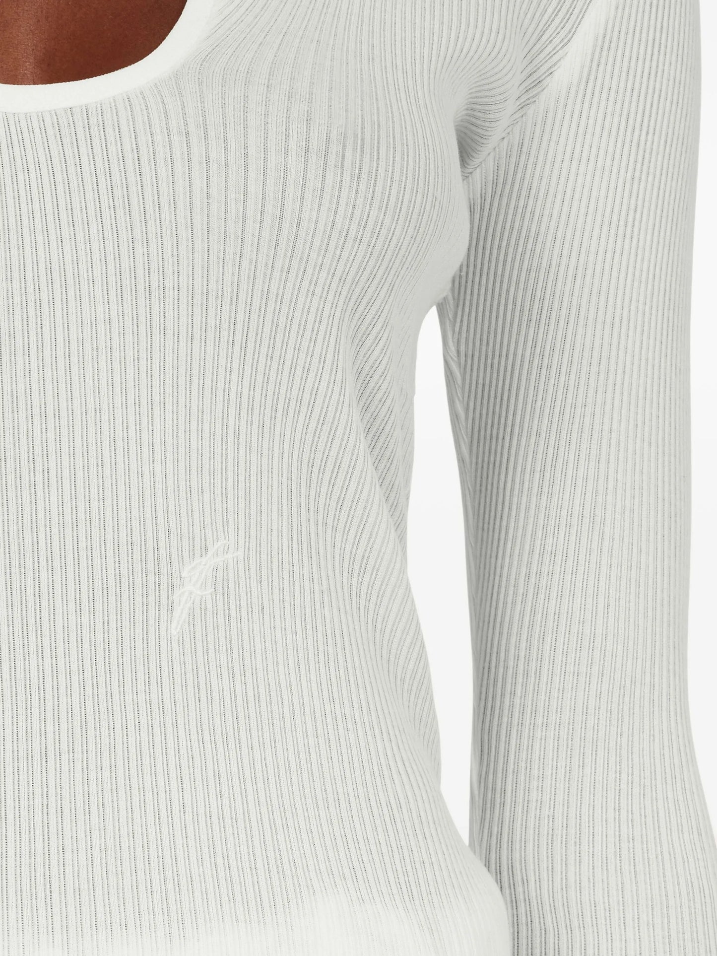 rippled-neckline sweater