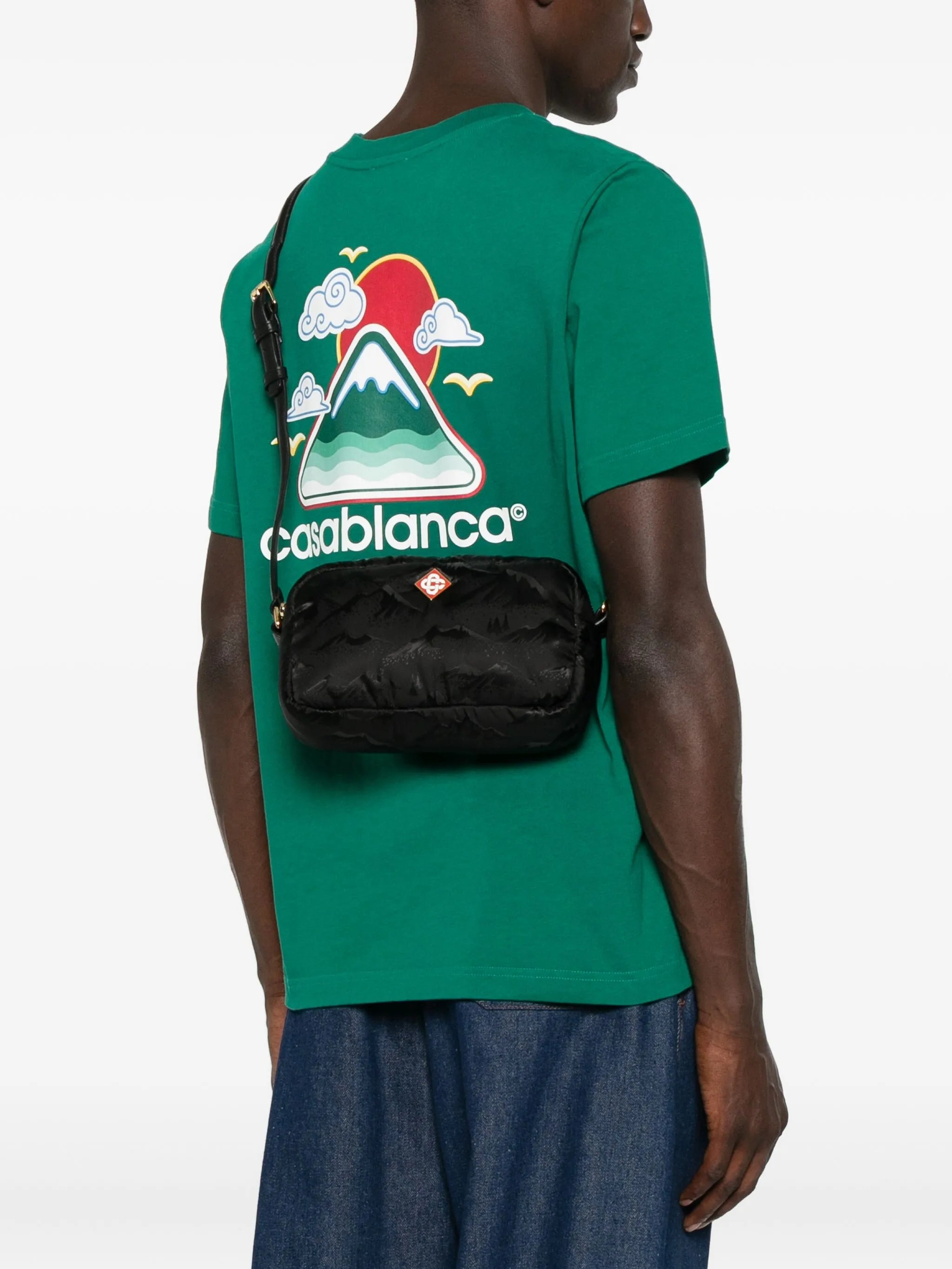 mountain-print messenger bag