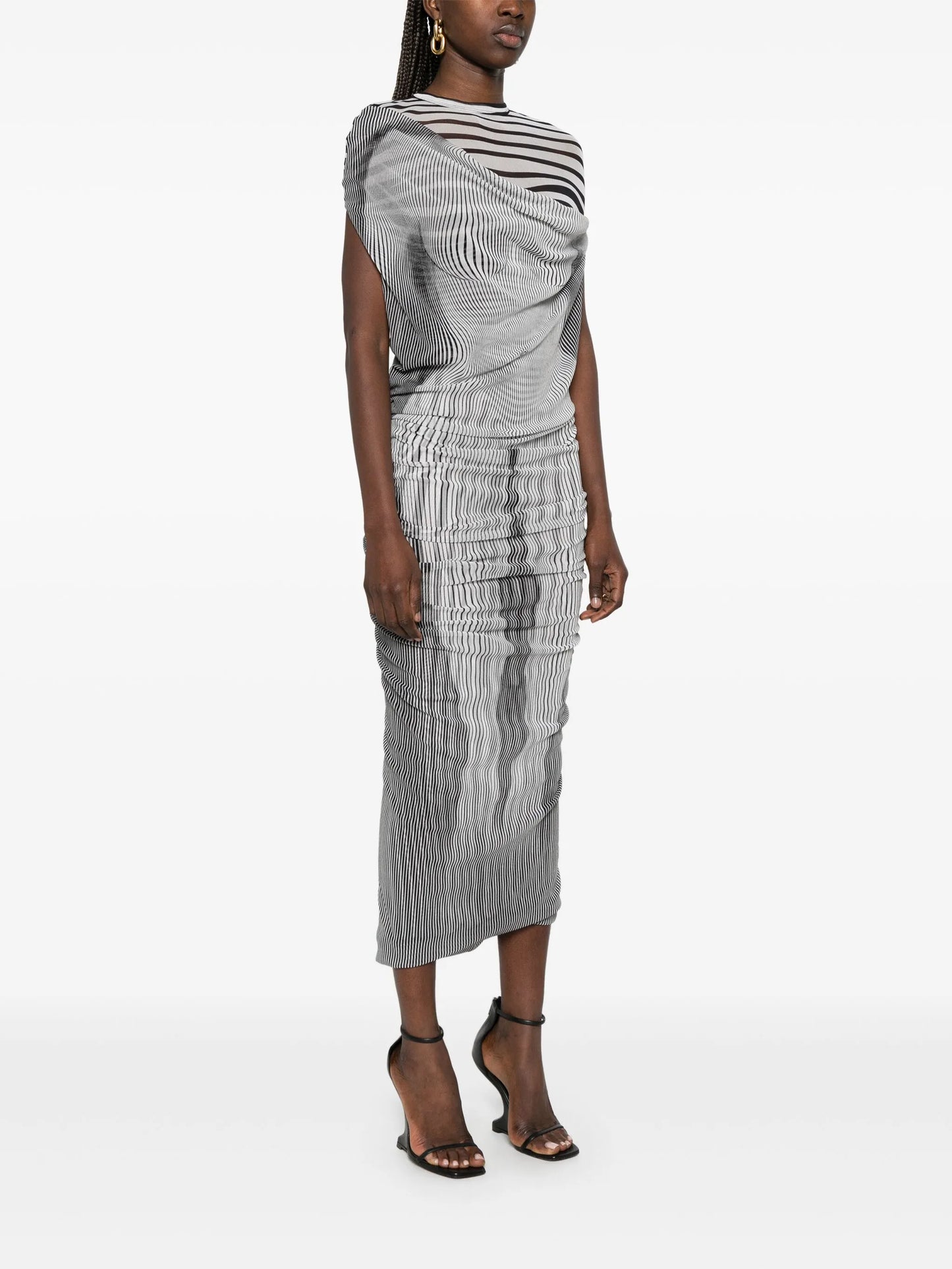 The Long Draped Body Morphing maxi dress