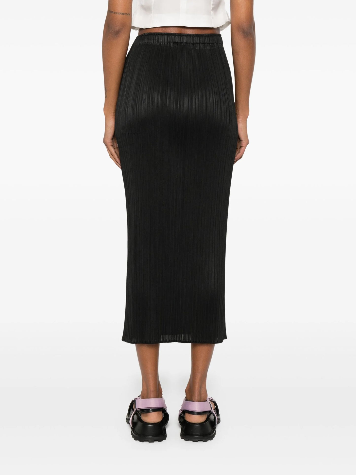 pleated midi skirt