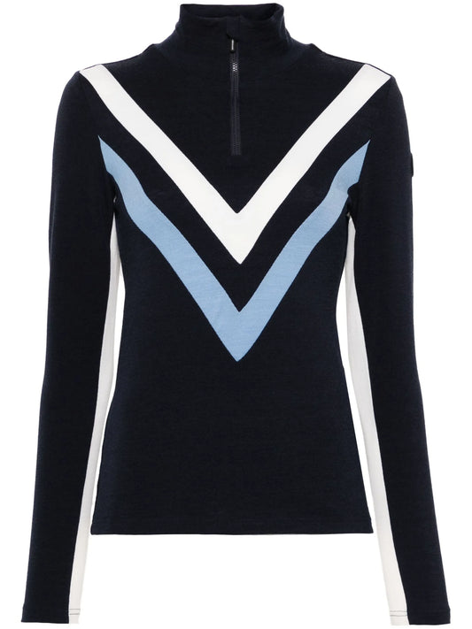 Voss Chevron zip-up sweater