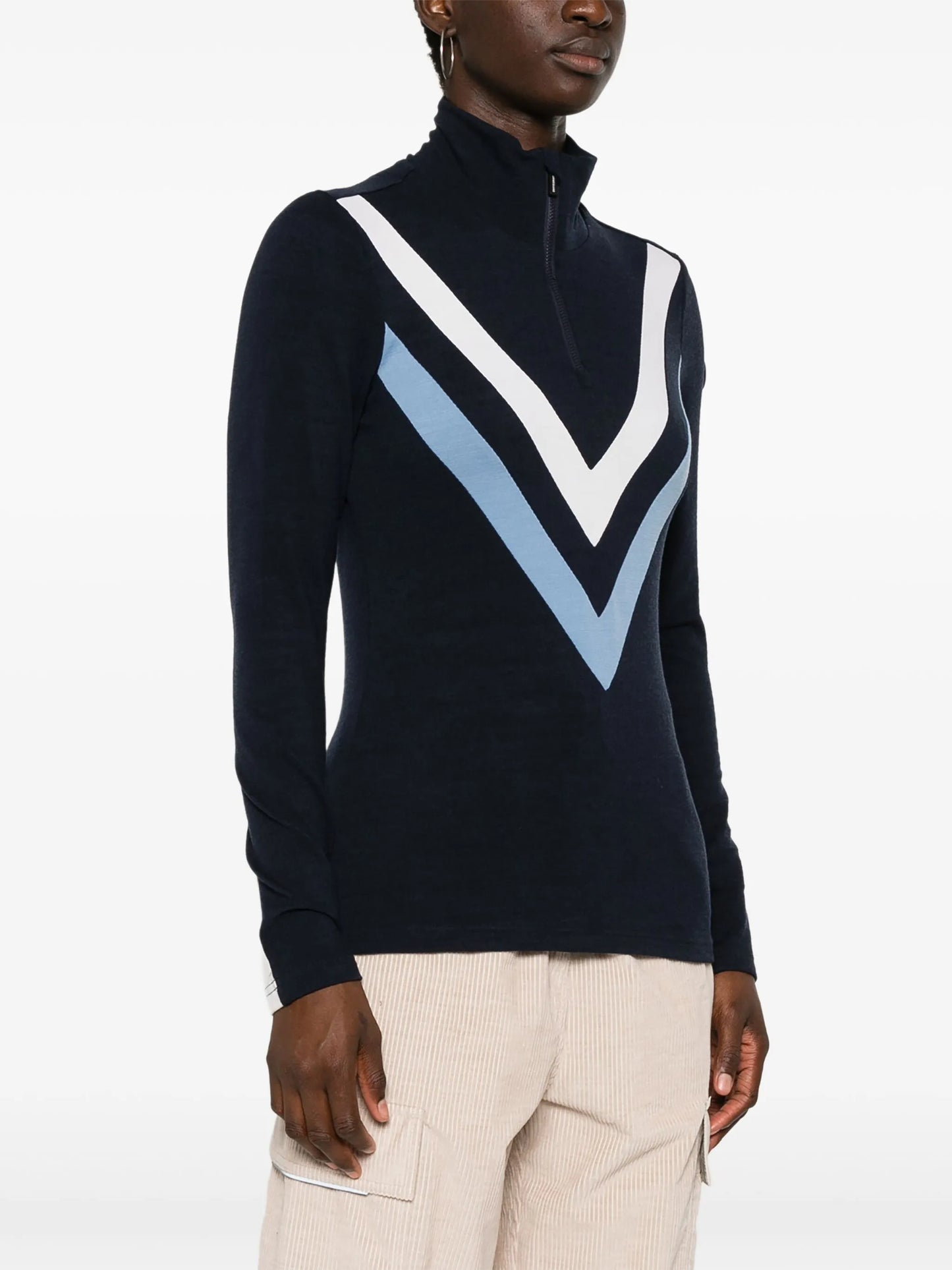 Voss Chevron zip-up sweater