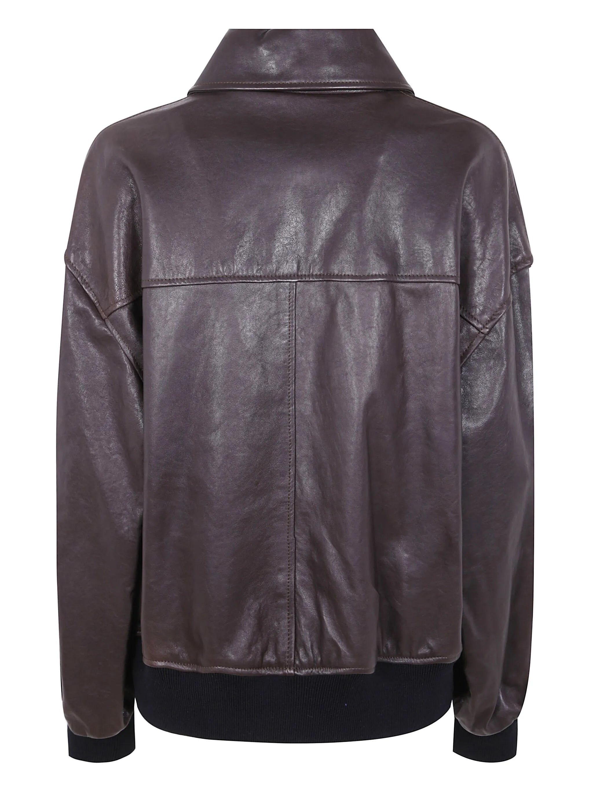 pointed collar sheepskin jacket