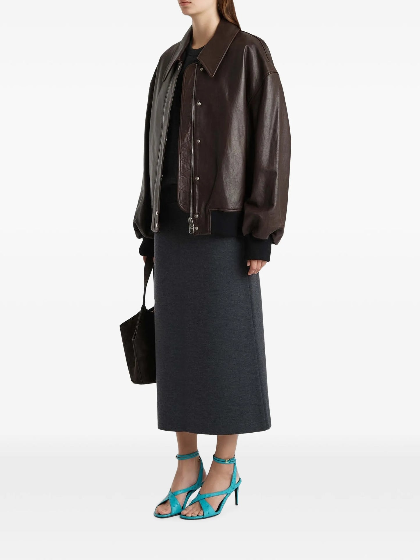 pointed collar sheepskin jacket