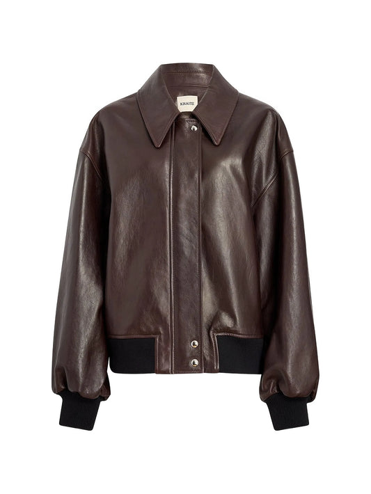 pointed collar sheepskin jacket
