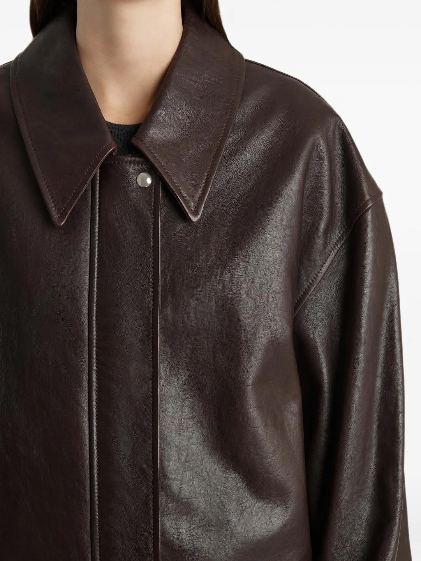 pointed collar sheepskin jacket
