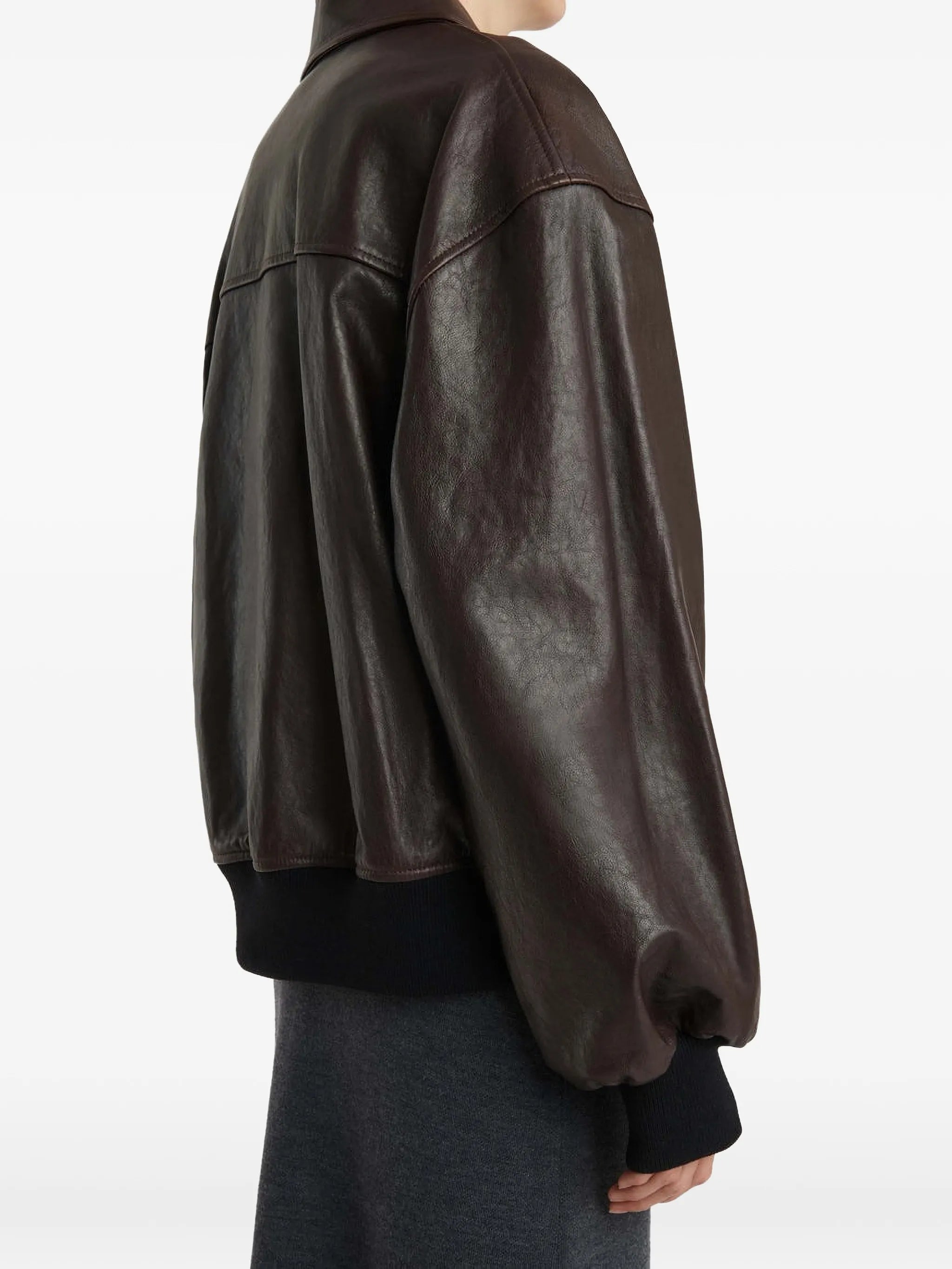 pointed collar sheepskin jacket