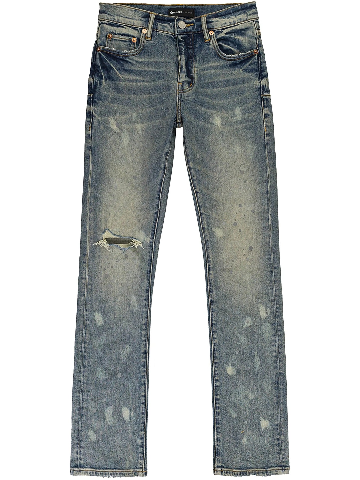 P004 Mid Acid Bleach "Blue" straight jeans