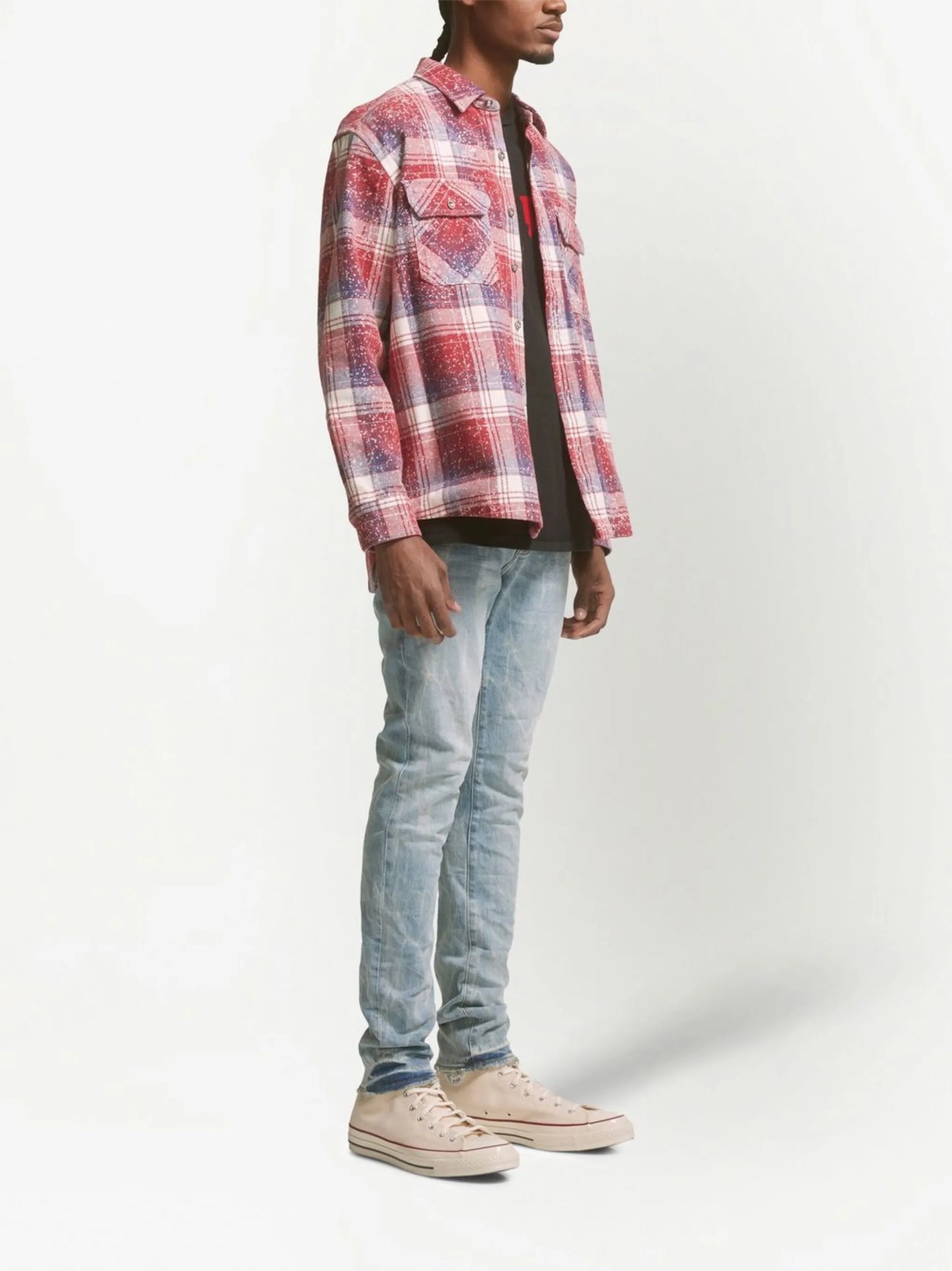 PLAID LS SHIRT "White"
