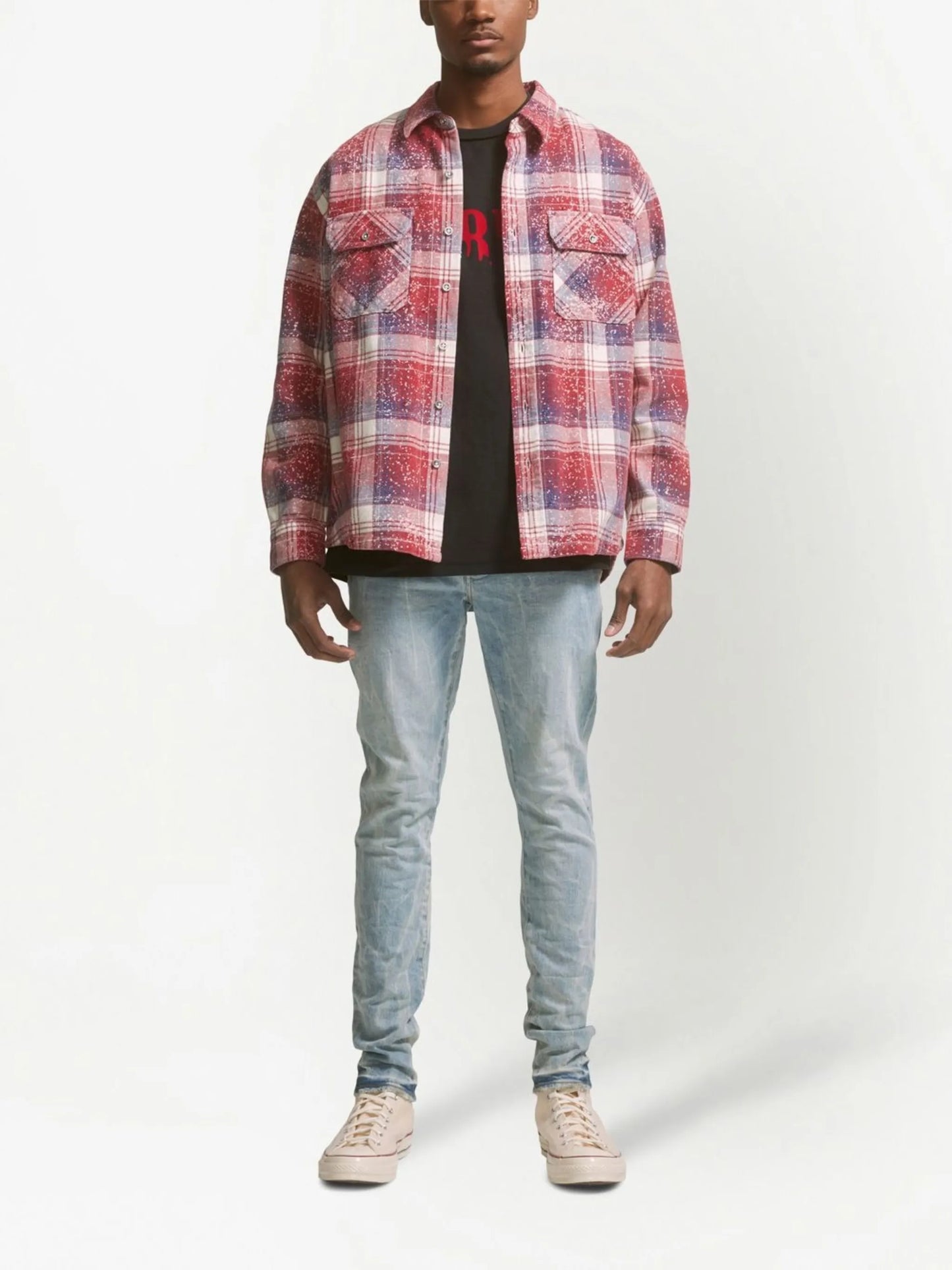 PLAID LS SHIRT "White"