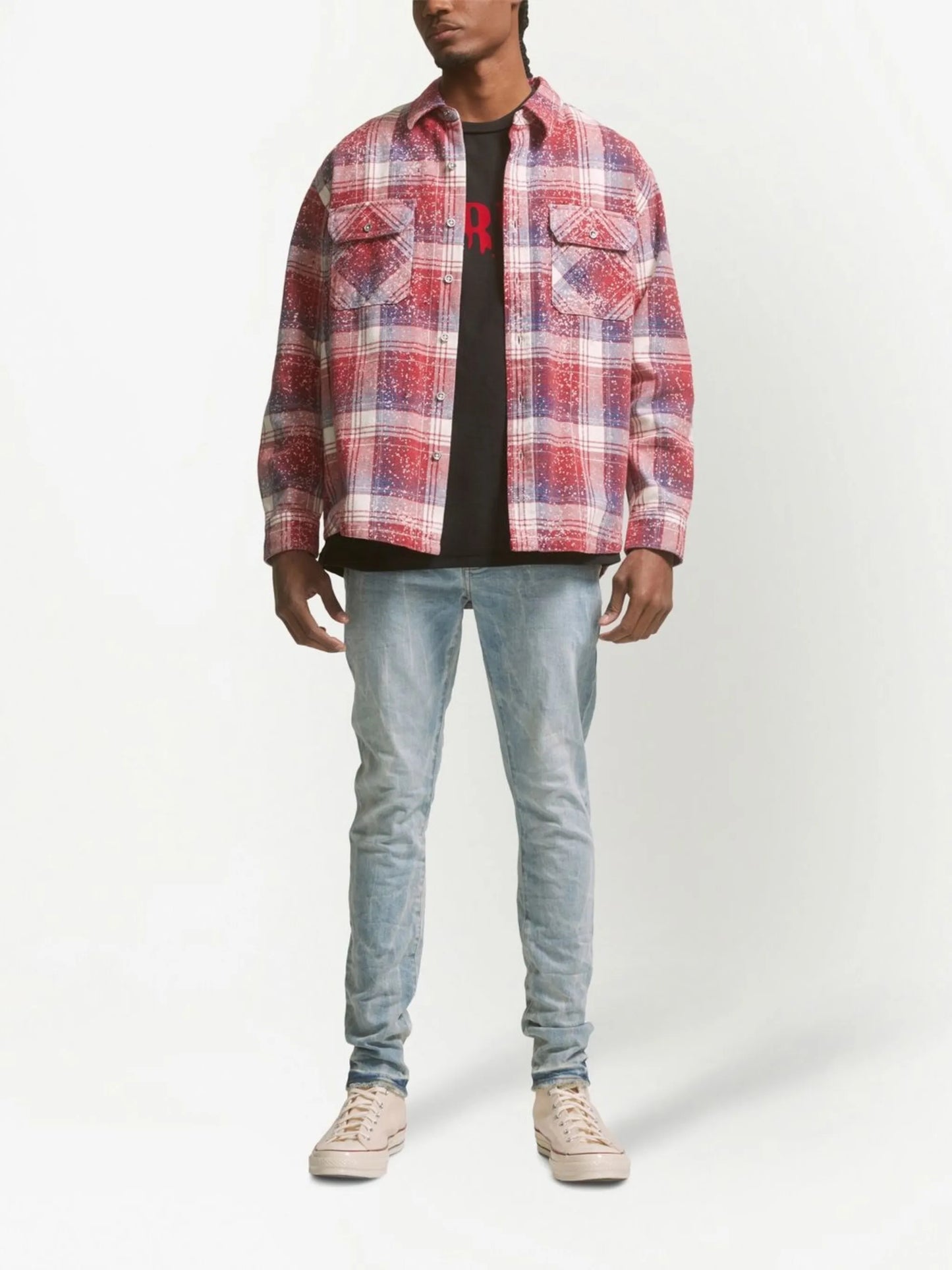PLAID LS SHIRT "White"