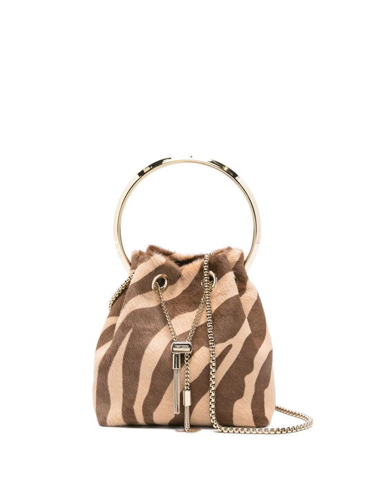 Bon Bon zebra-pattern bucket bag