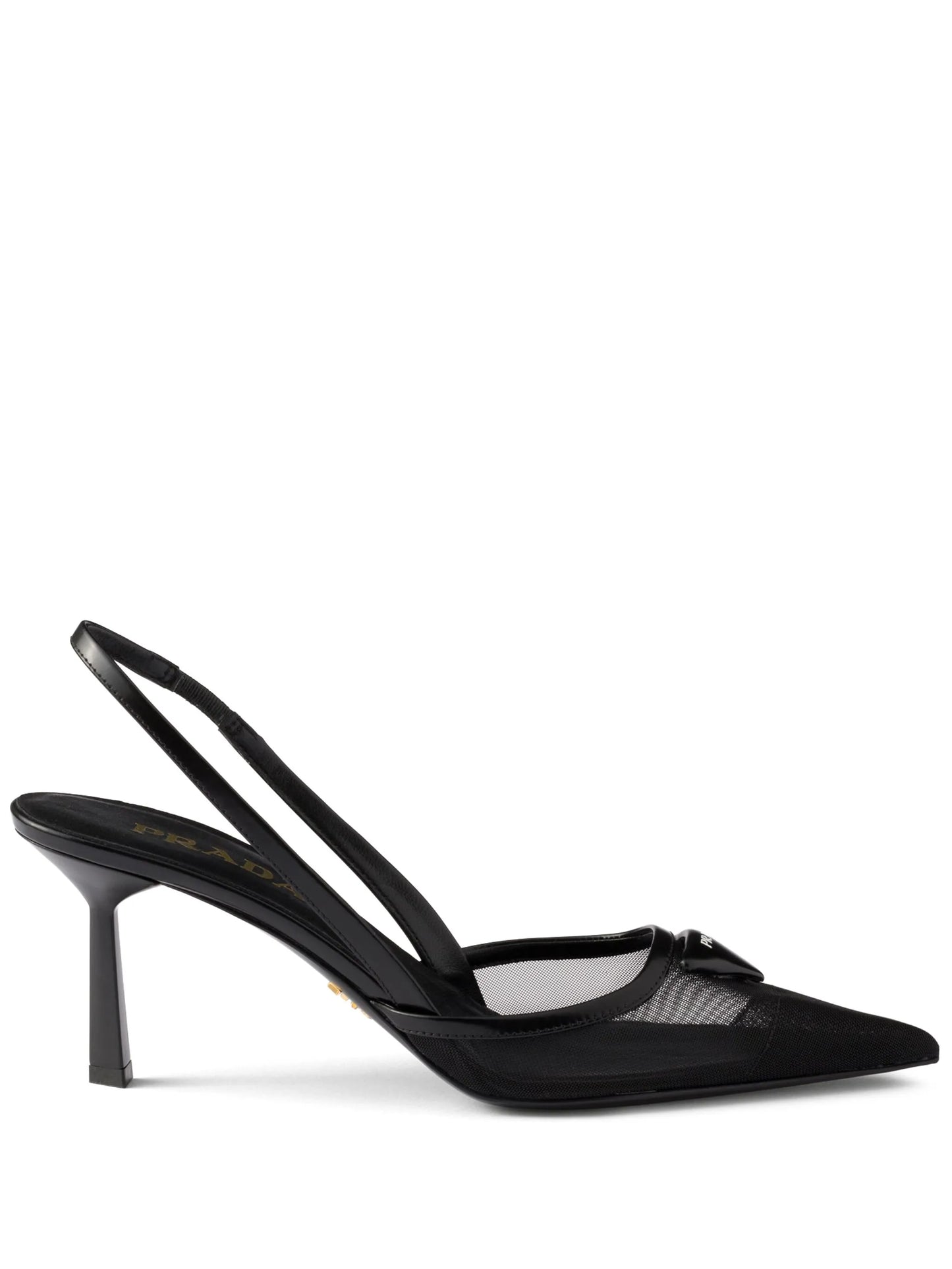 75mm mesh slingback pumps