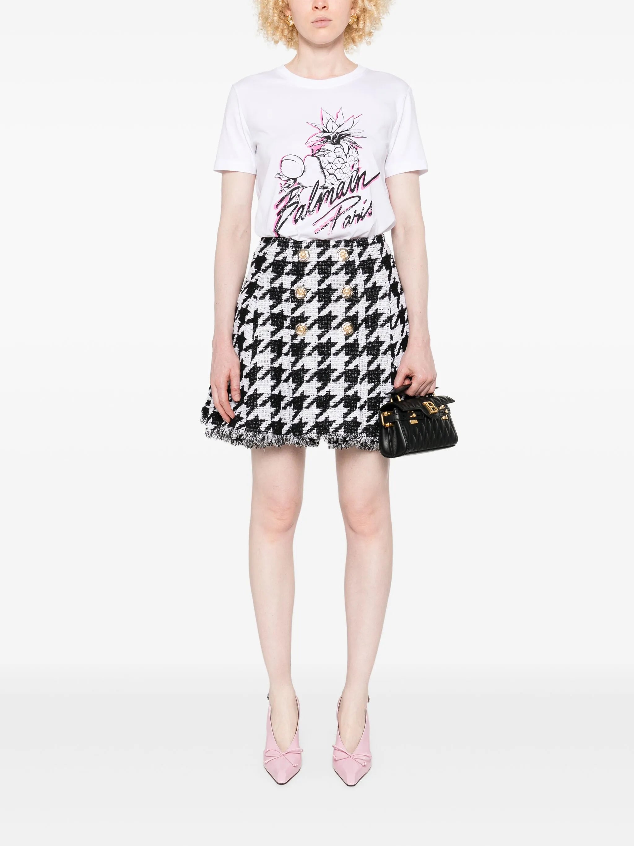 tweed A-line skirt