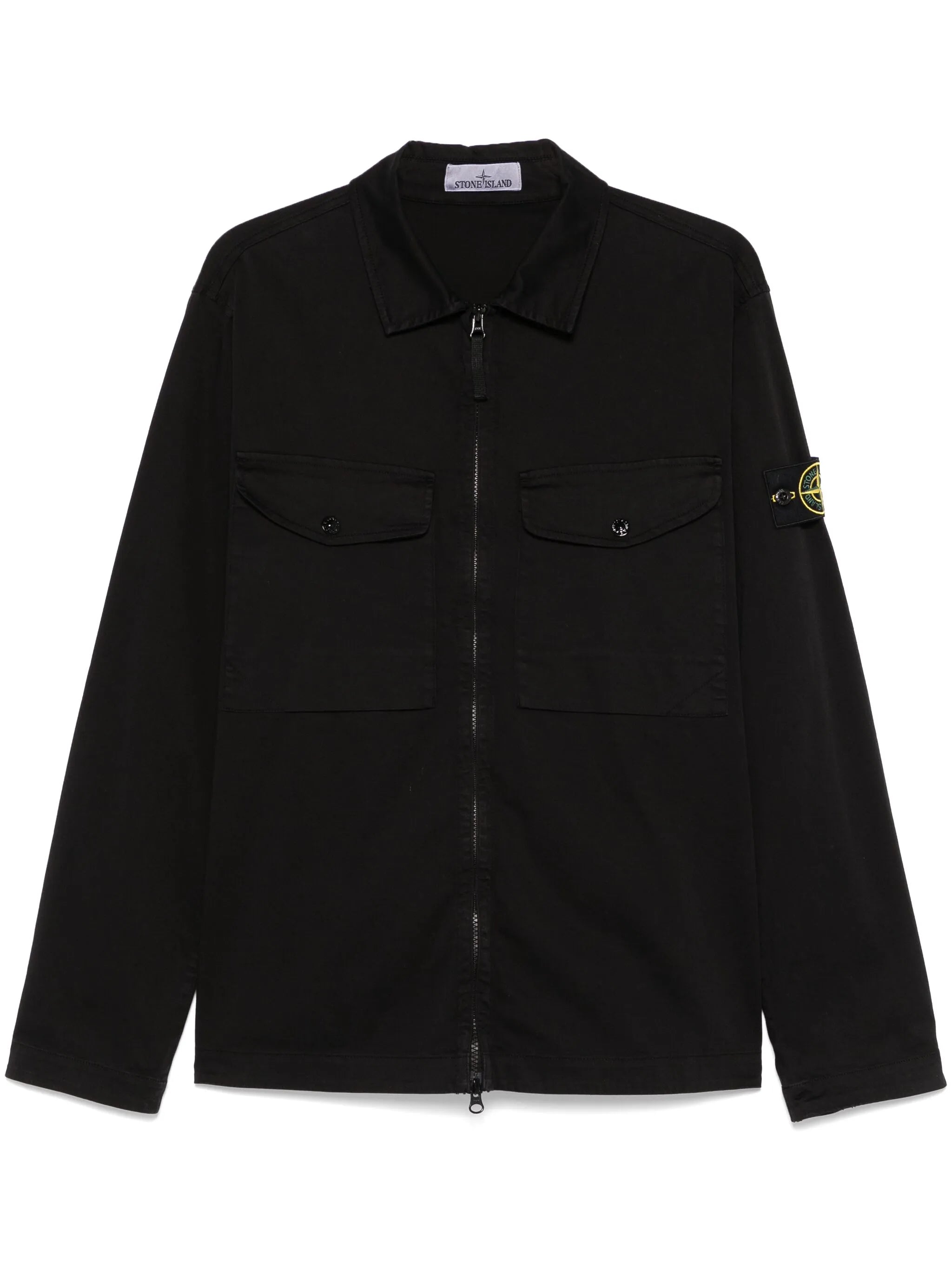 Compass-badge shirt jacket
