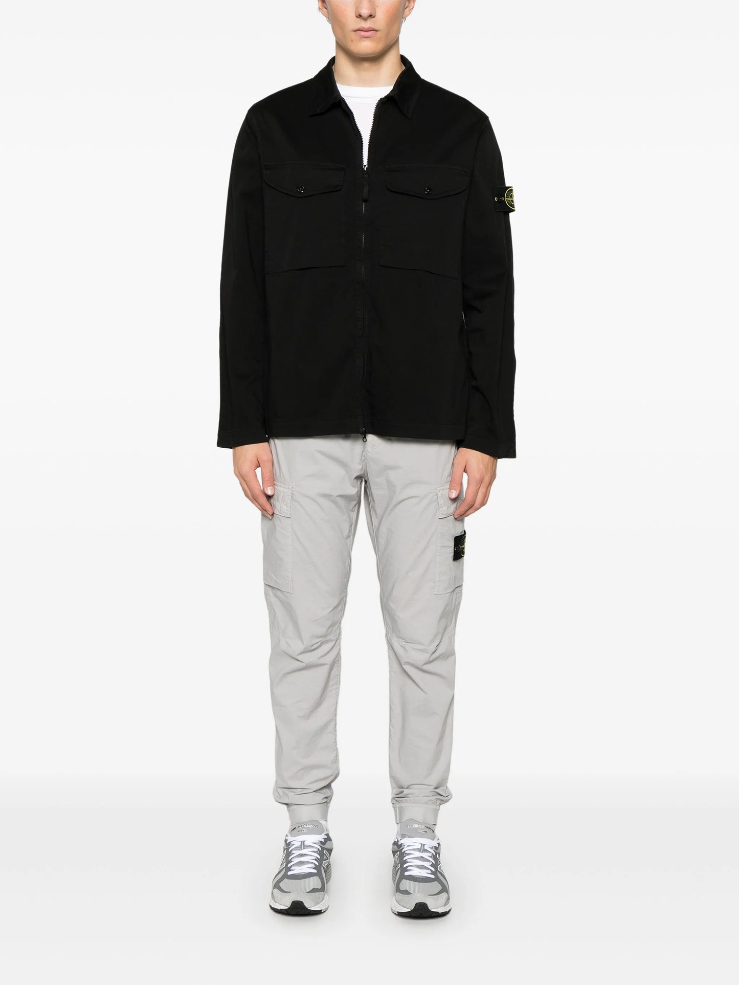 Compass-badge shirt jacket