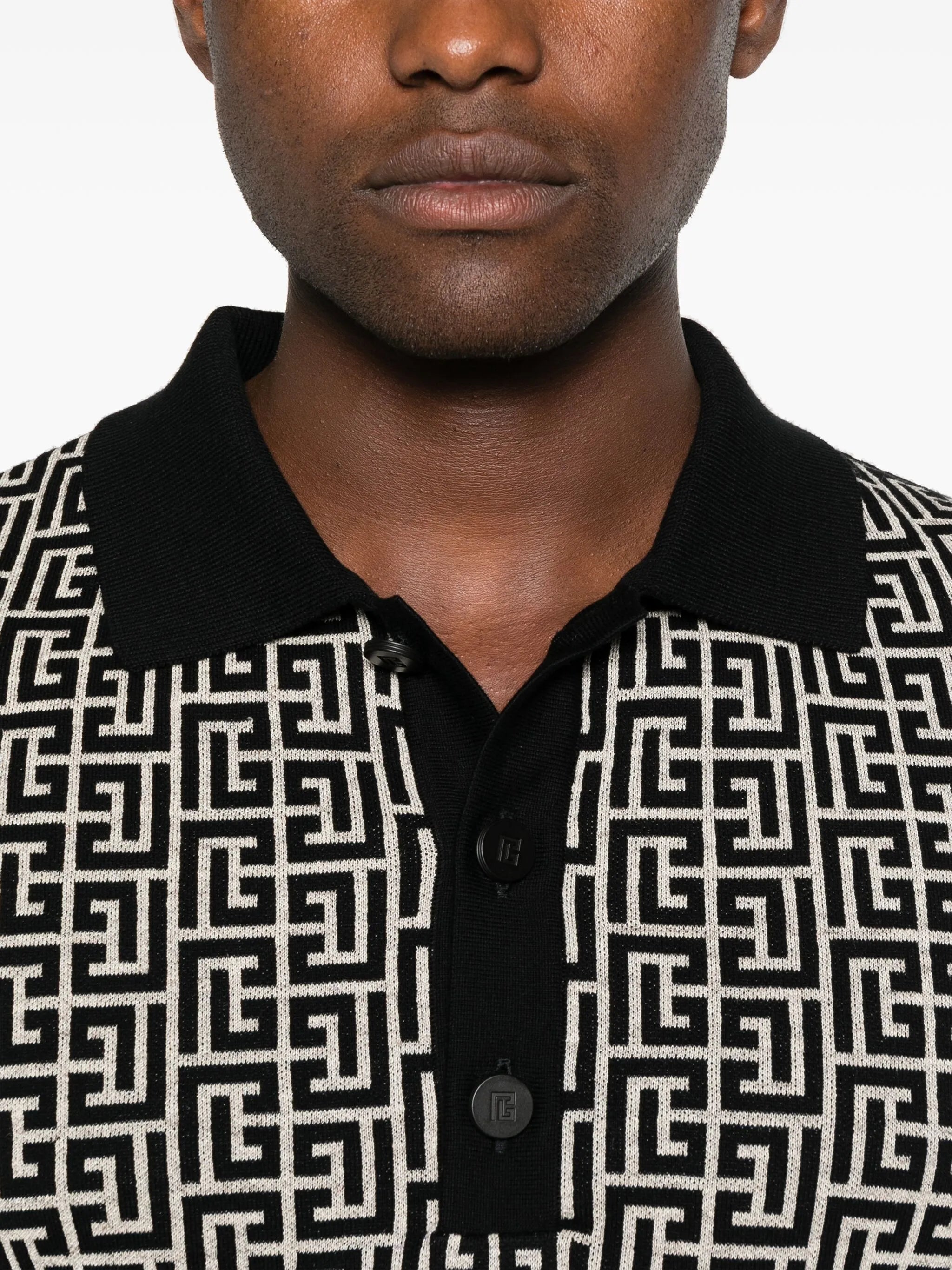 monogram knit polo shirt