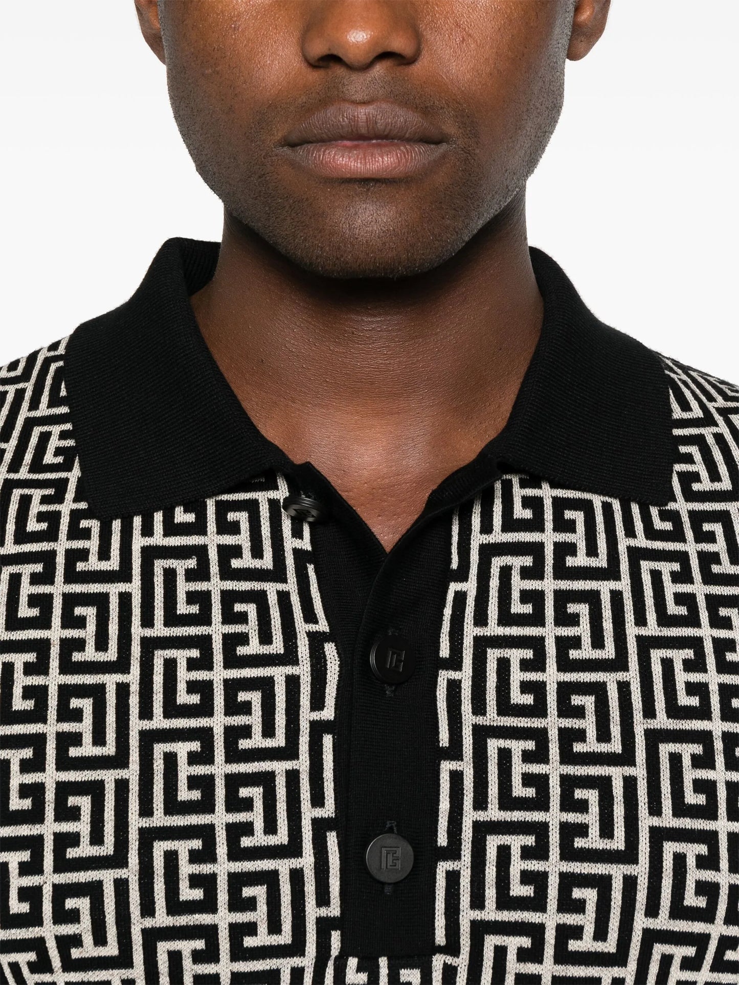 monogram knit polo shirt
