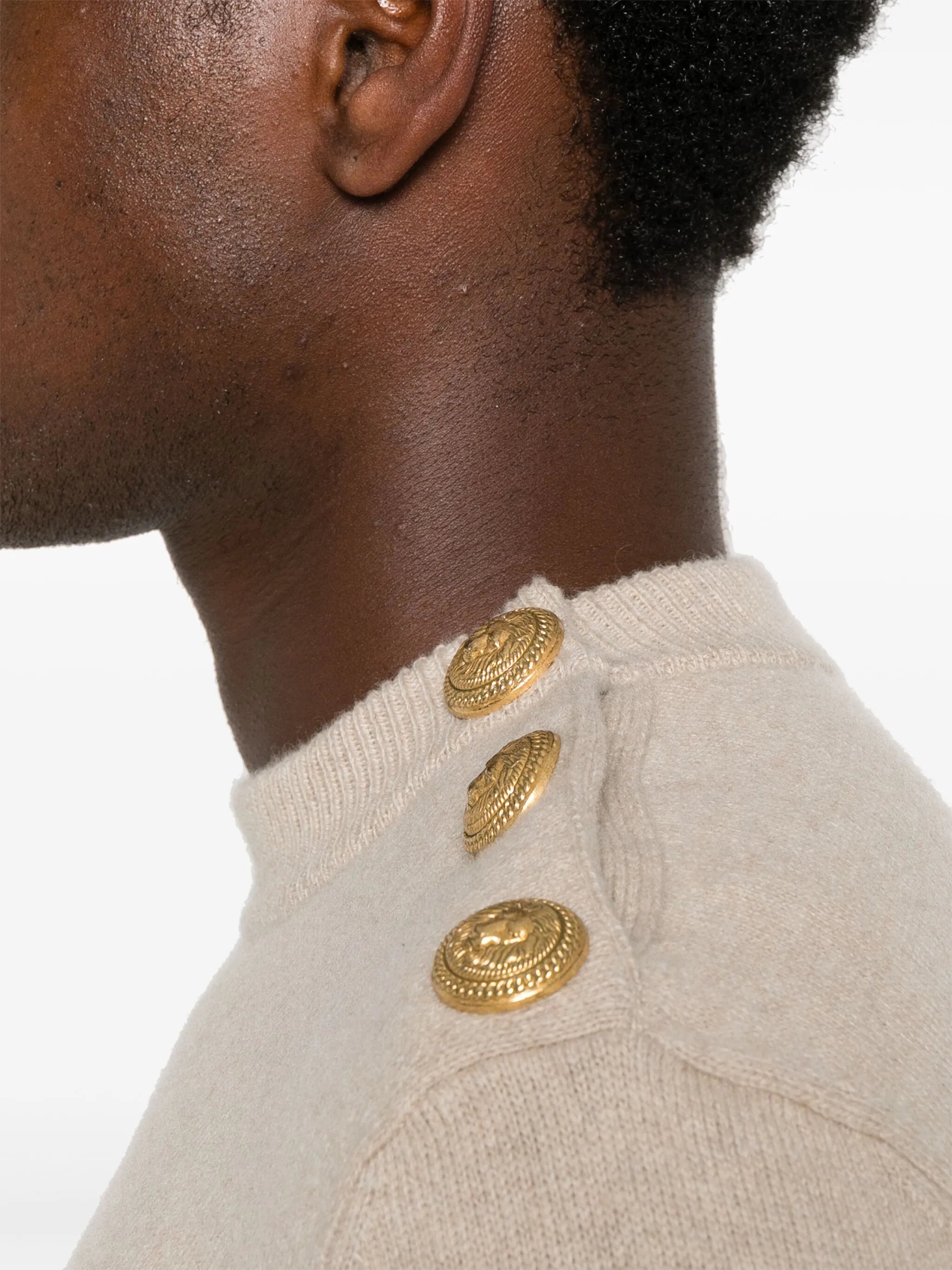 buttoned sweater