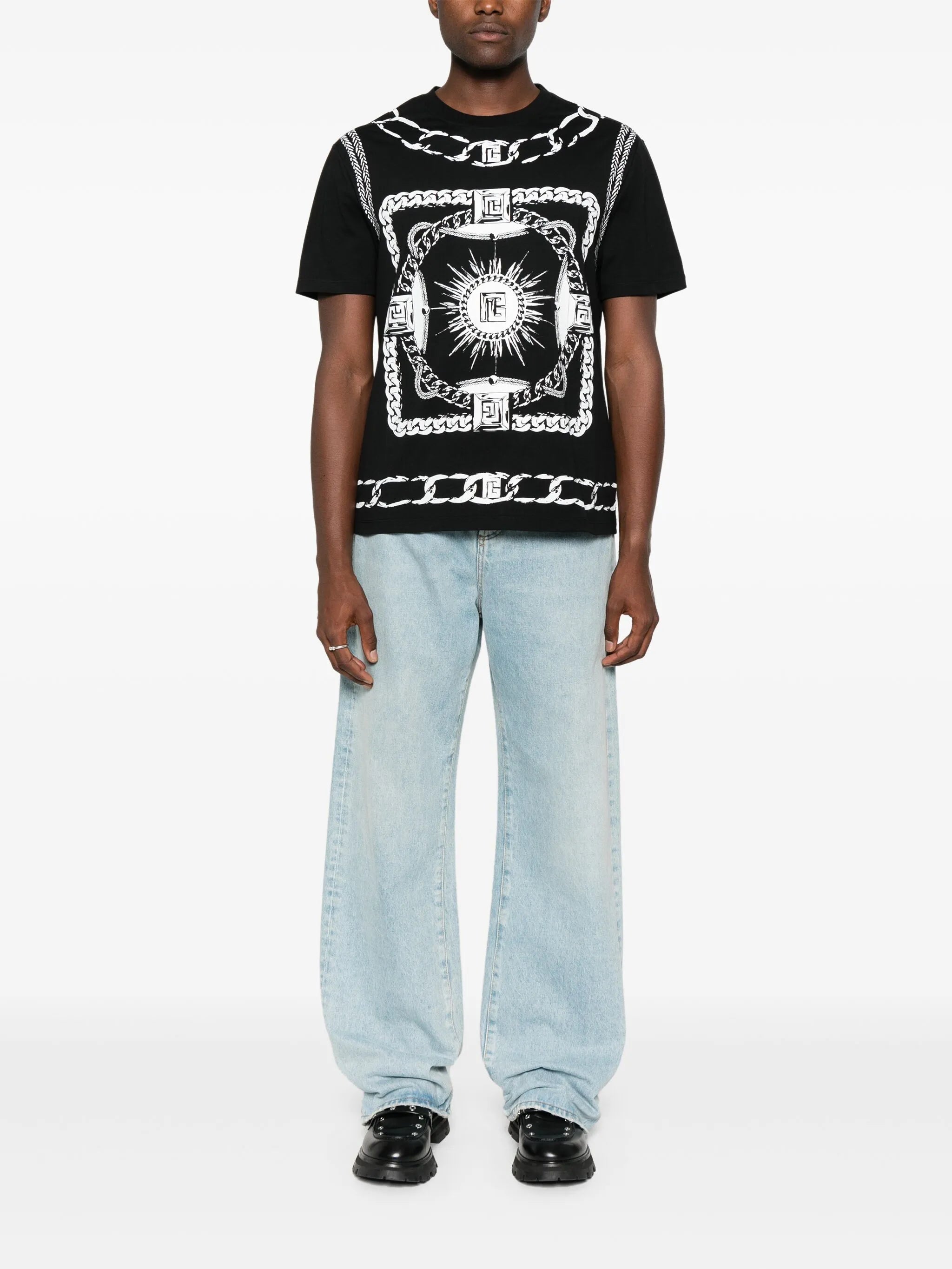 foulard-print T-shirt