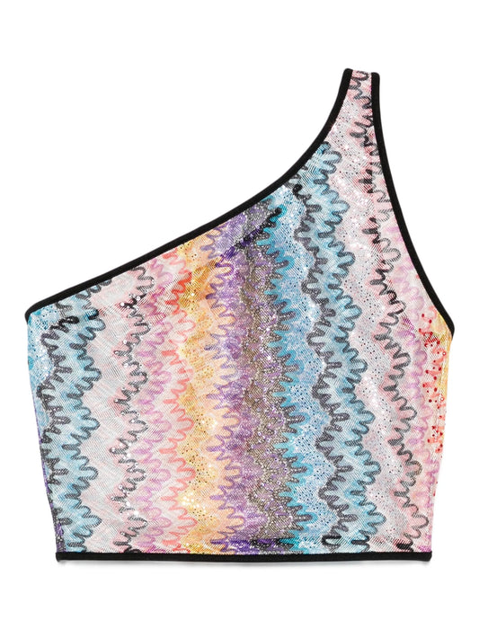 zigzag-knit top