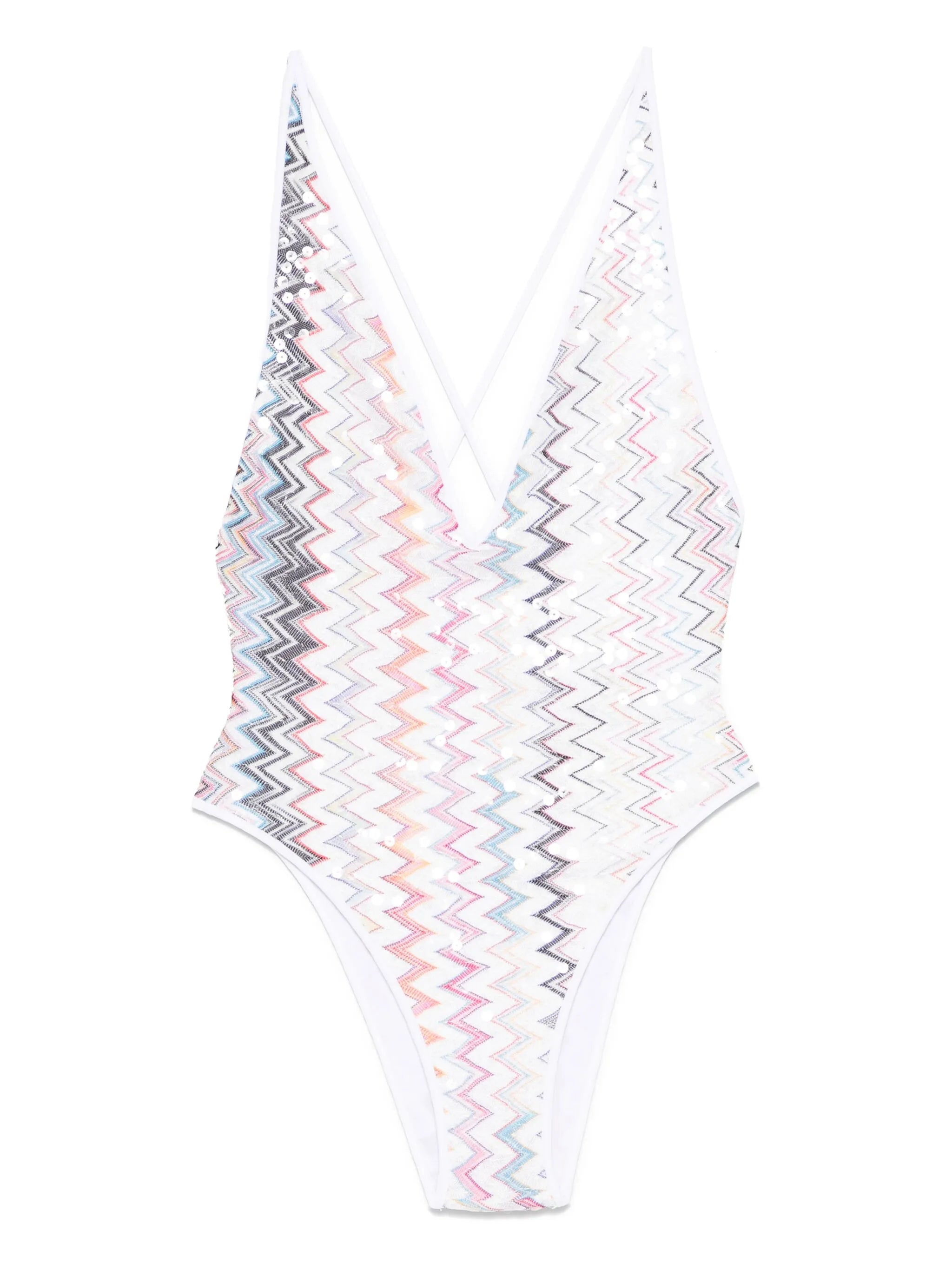zigzag-pattern swimsuit
