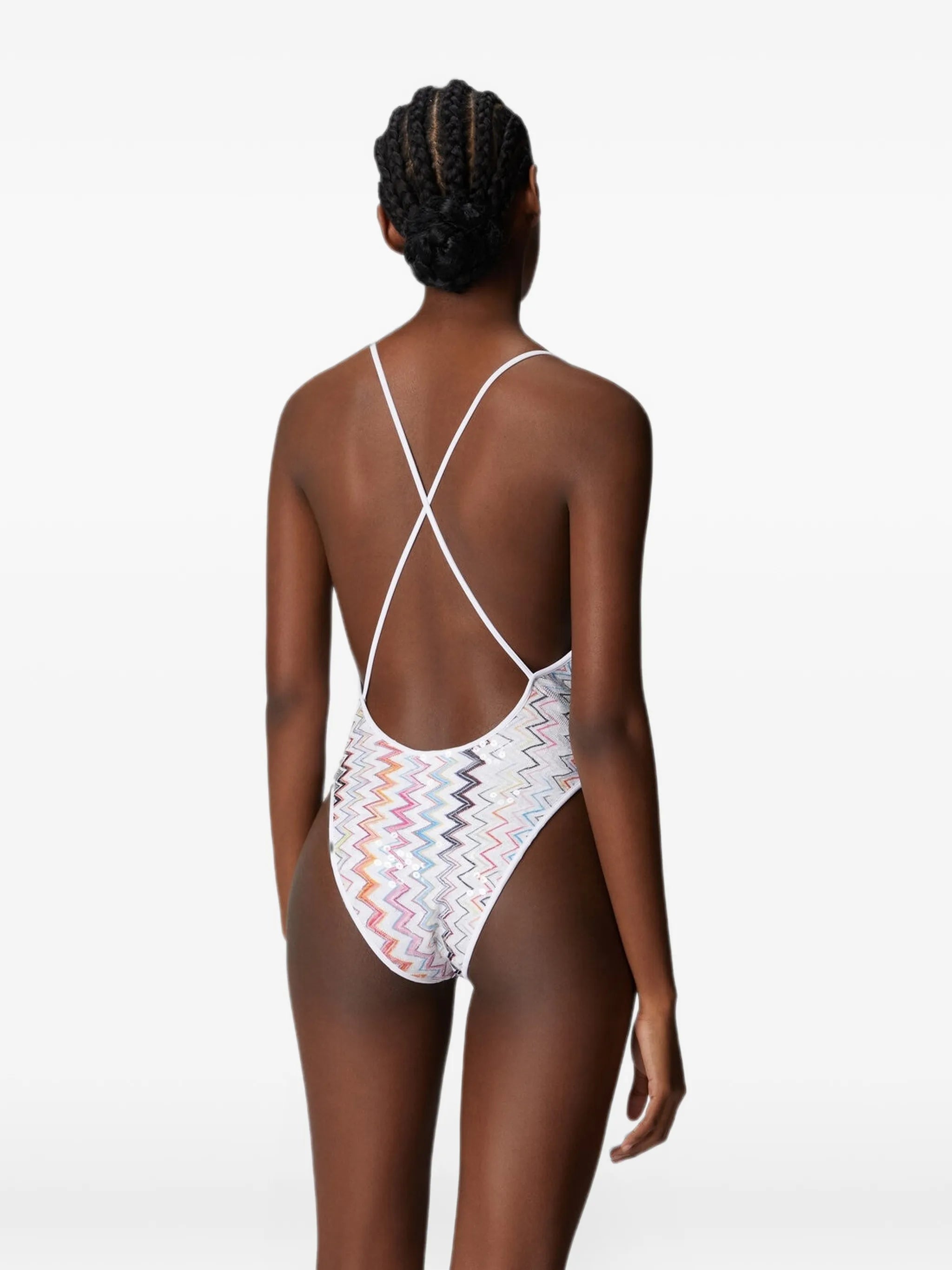 zigzag-pattern swimsuit