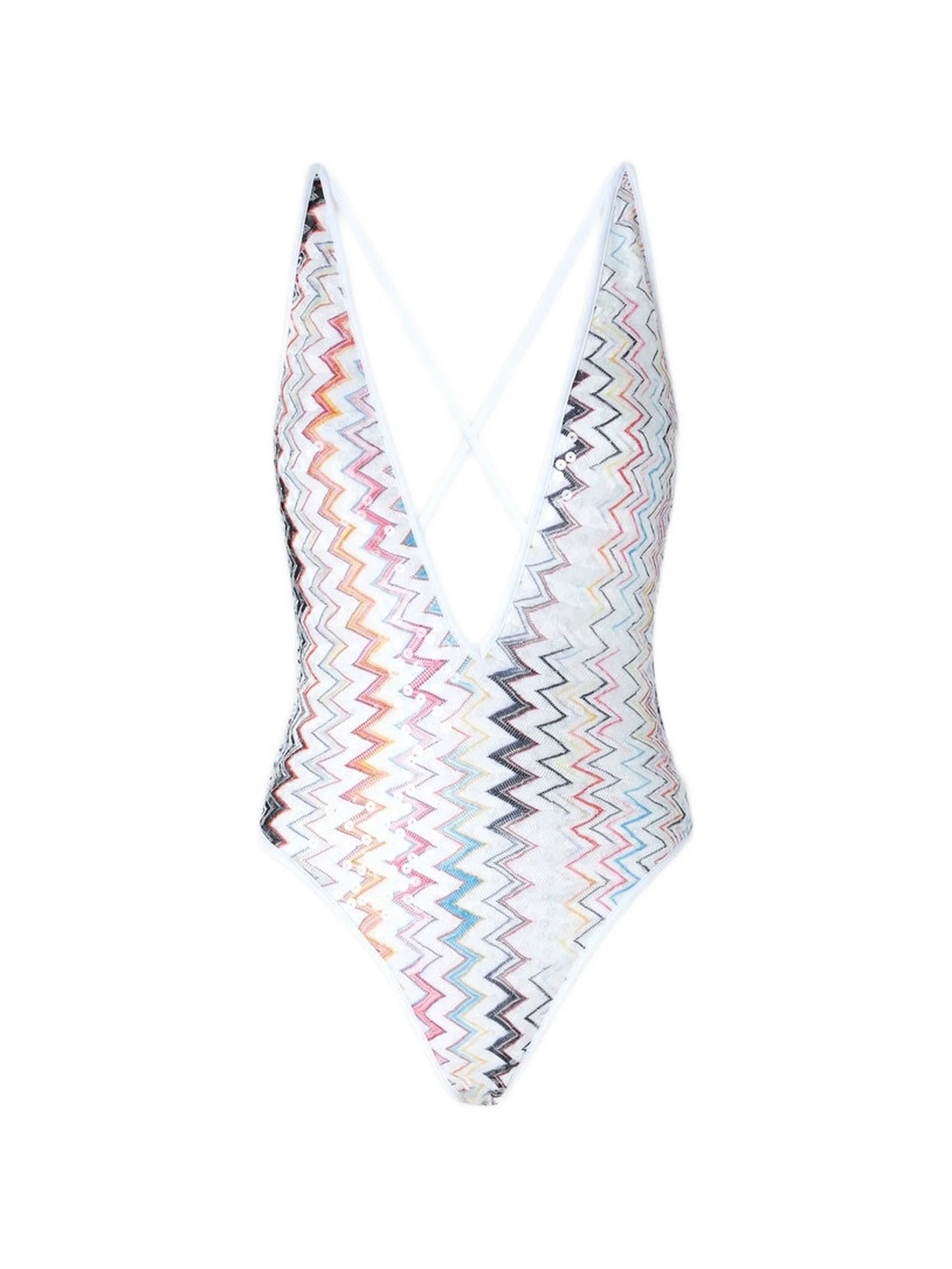 zigzag-pattern swimsuit