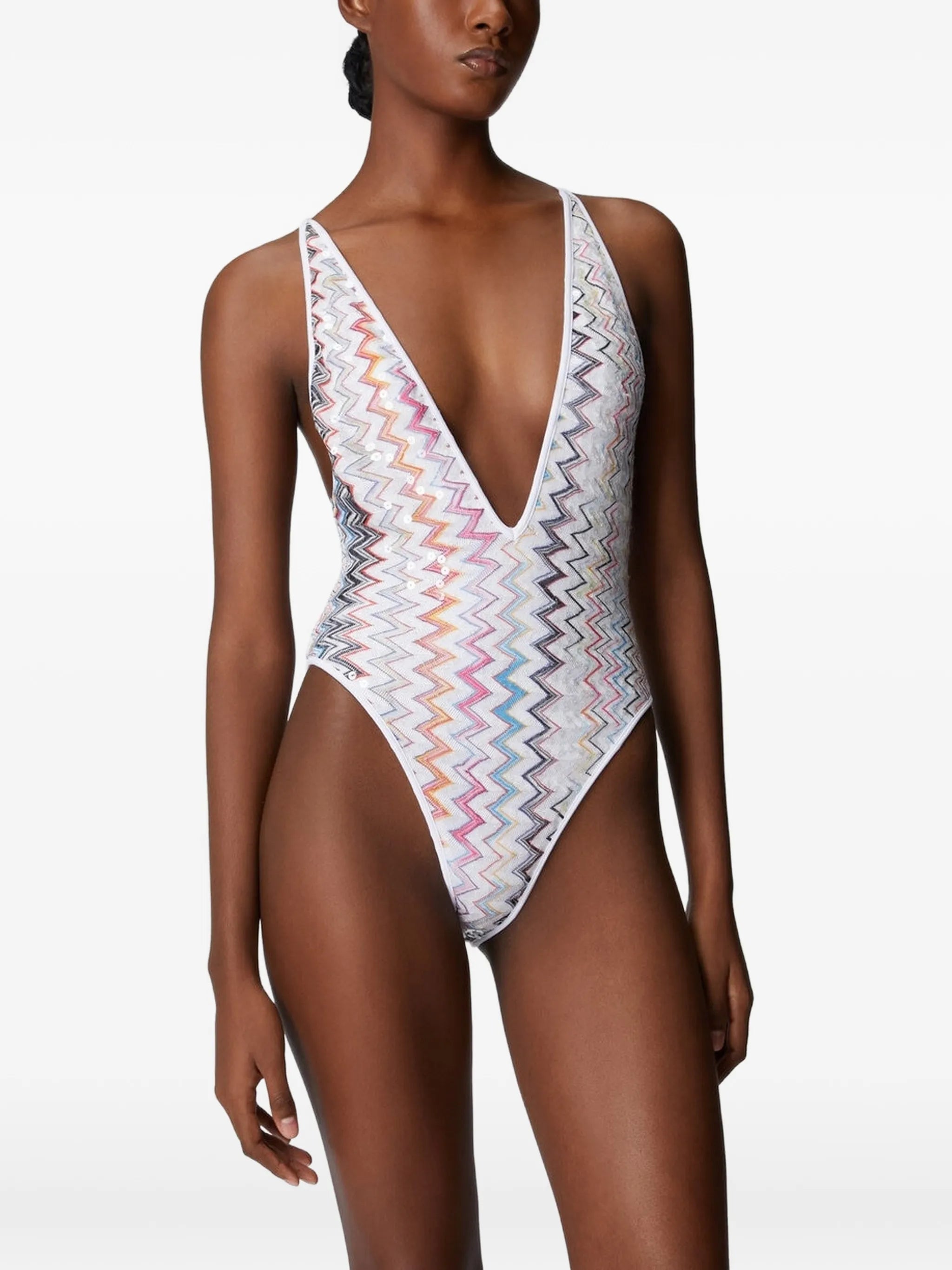 zigzag-pattern swimsuit