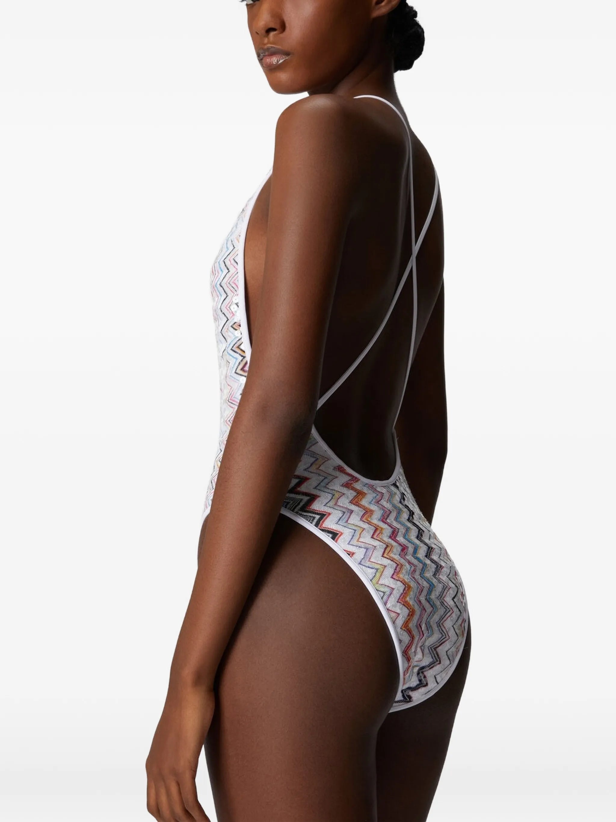 zigzag-pattern swimsuit
