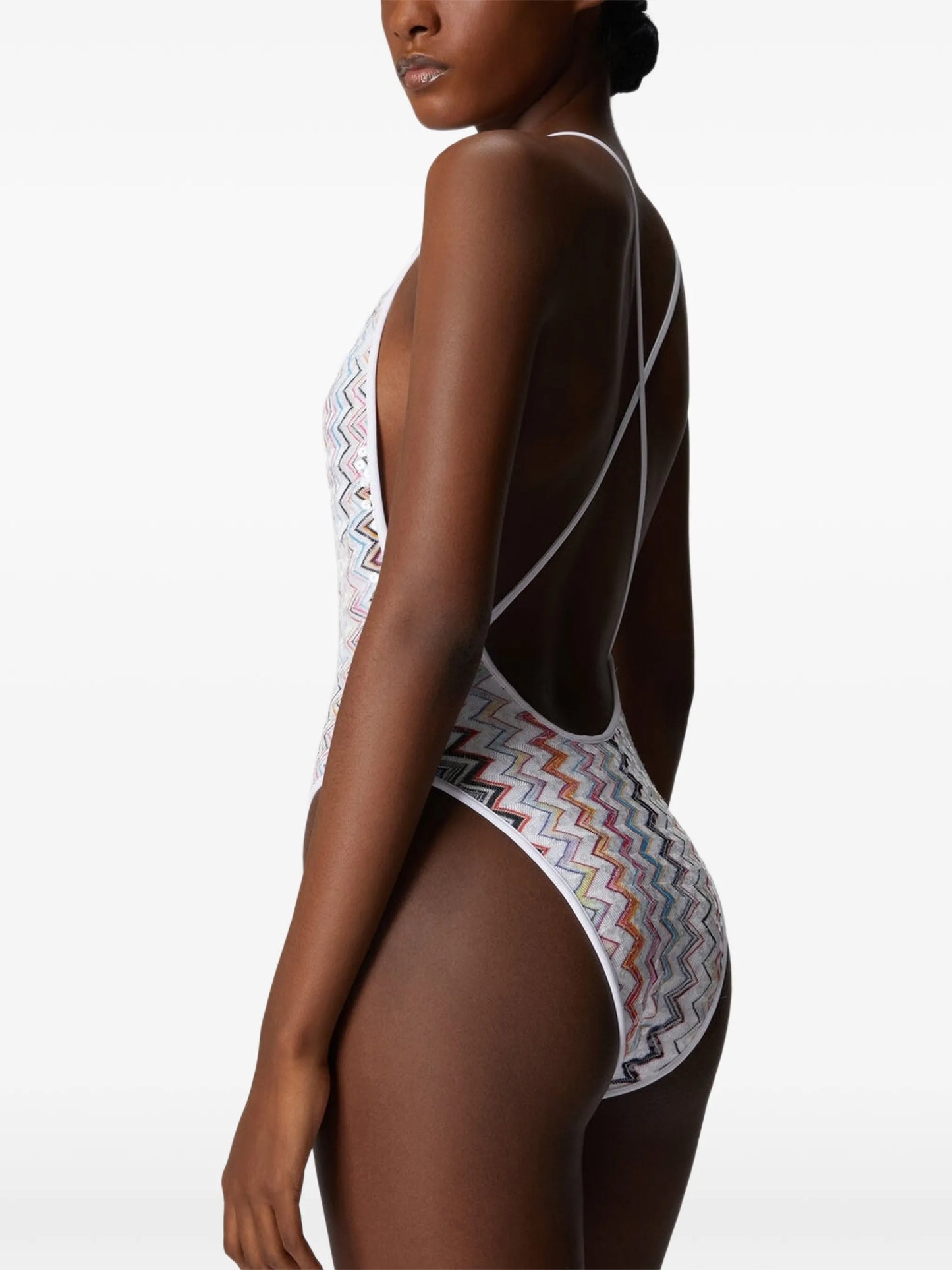 zigzag-pattern swimsuit