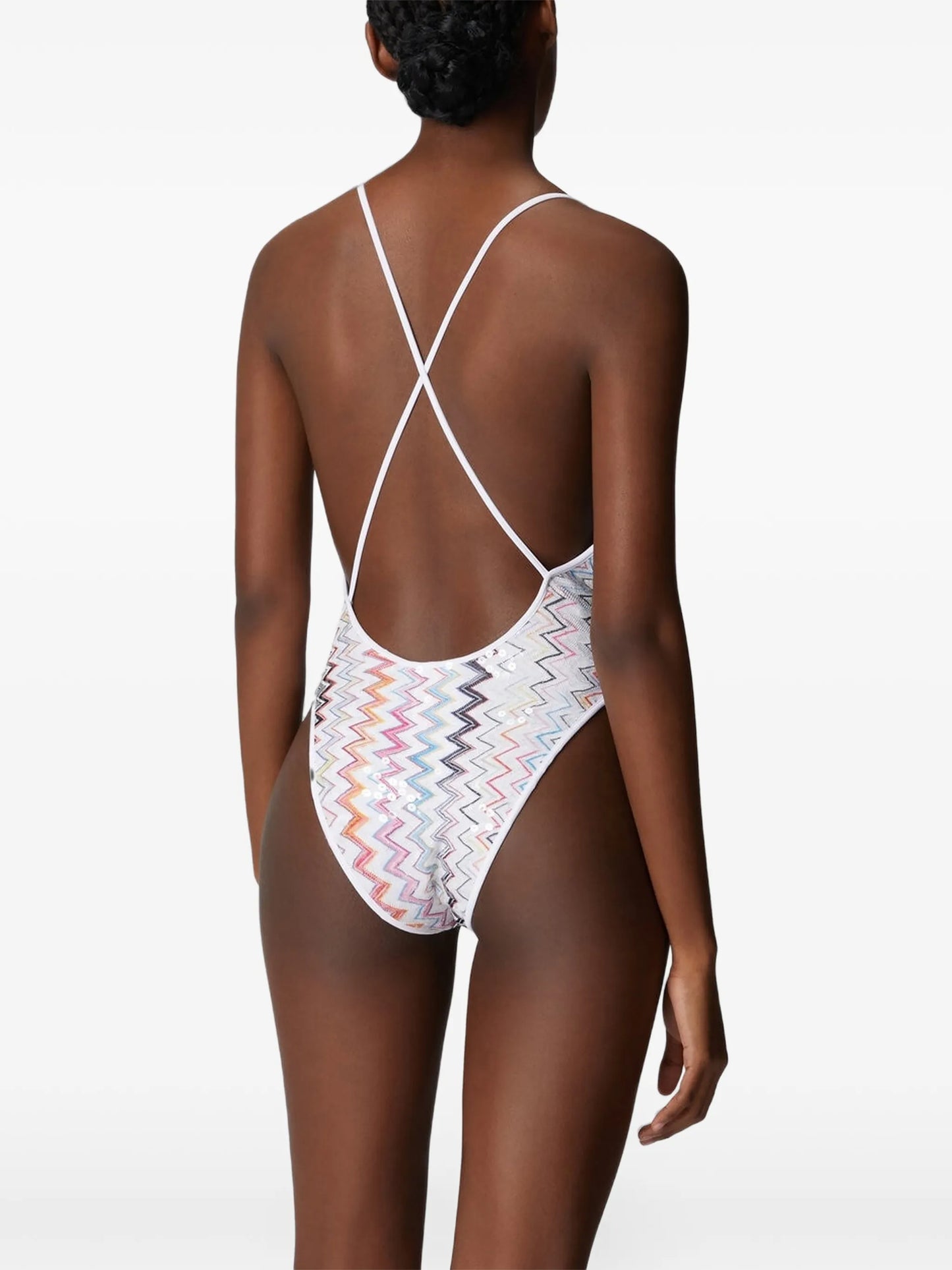 zigzag-pattern swimsuit