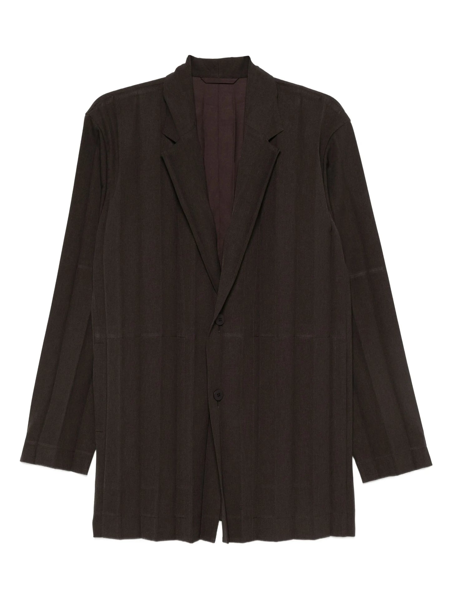 pleated single-breasted blazer