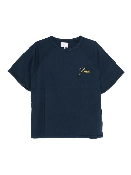 embroidered raglan-sleeve T-shirt